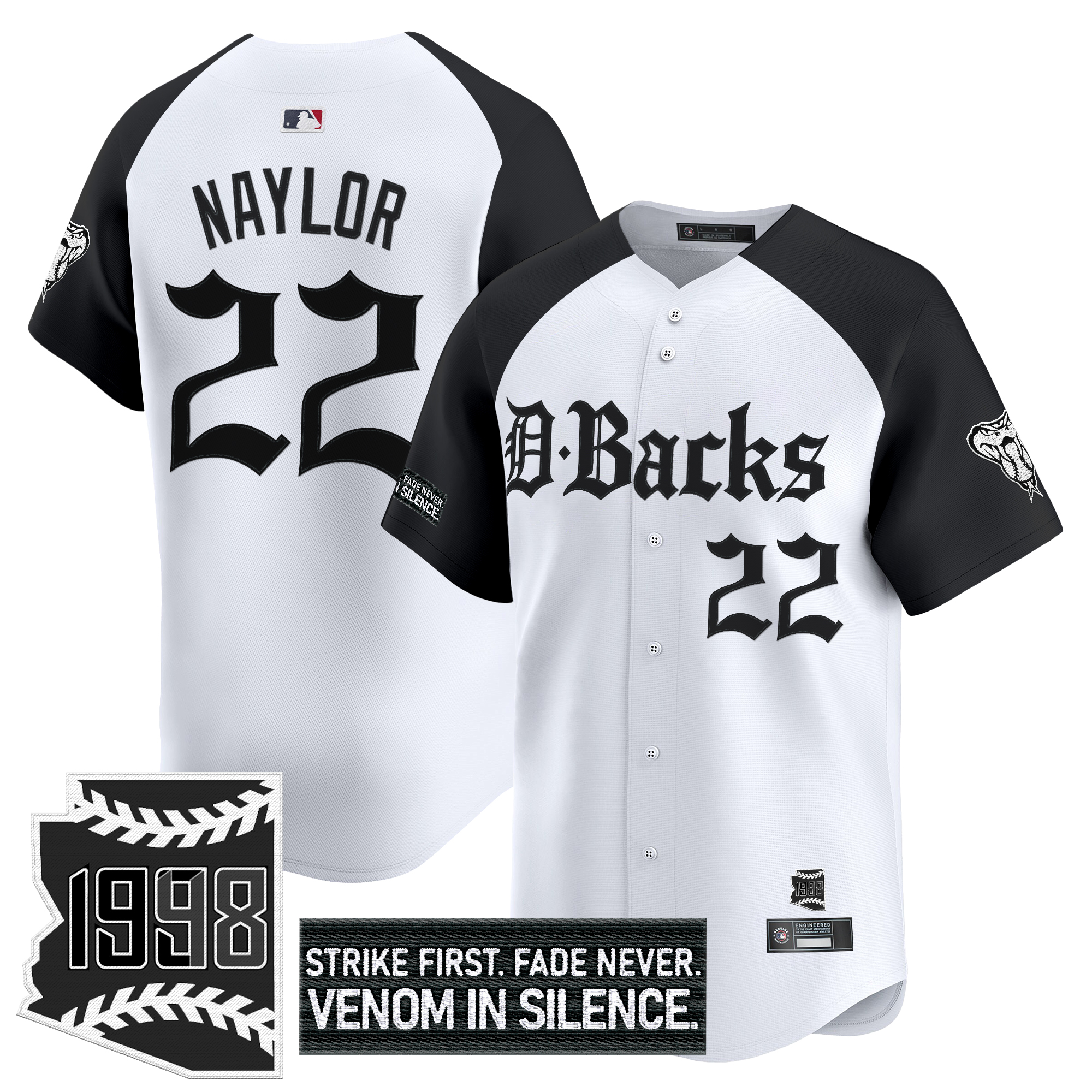 Josh Naylor Men's Arizona Diamondbacks Gothic Desert Fang Edition Vapor Premier Limited Alternate Jersey V2 - All Stitched