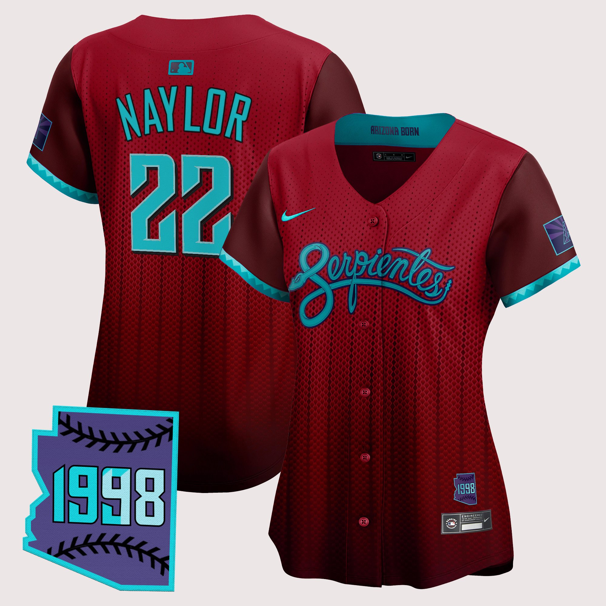 Josh Naylor Women's Arizona Diamondbacks 2025 City Connect Vapor Premier Limited Red Jersey V2 - Stitched