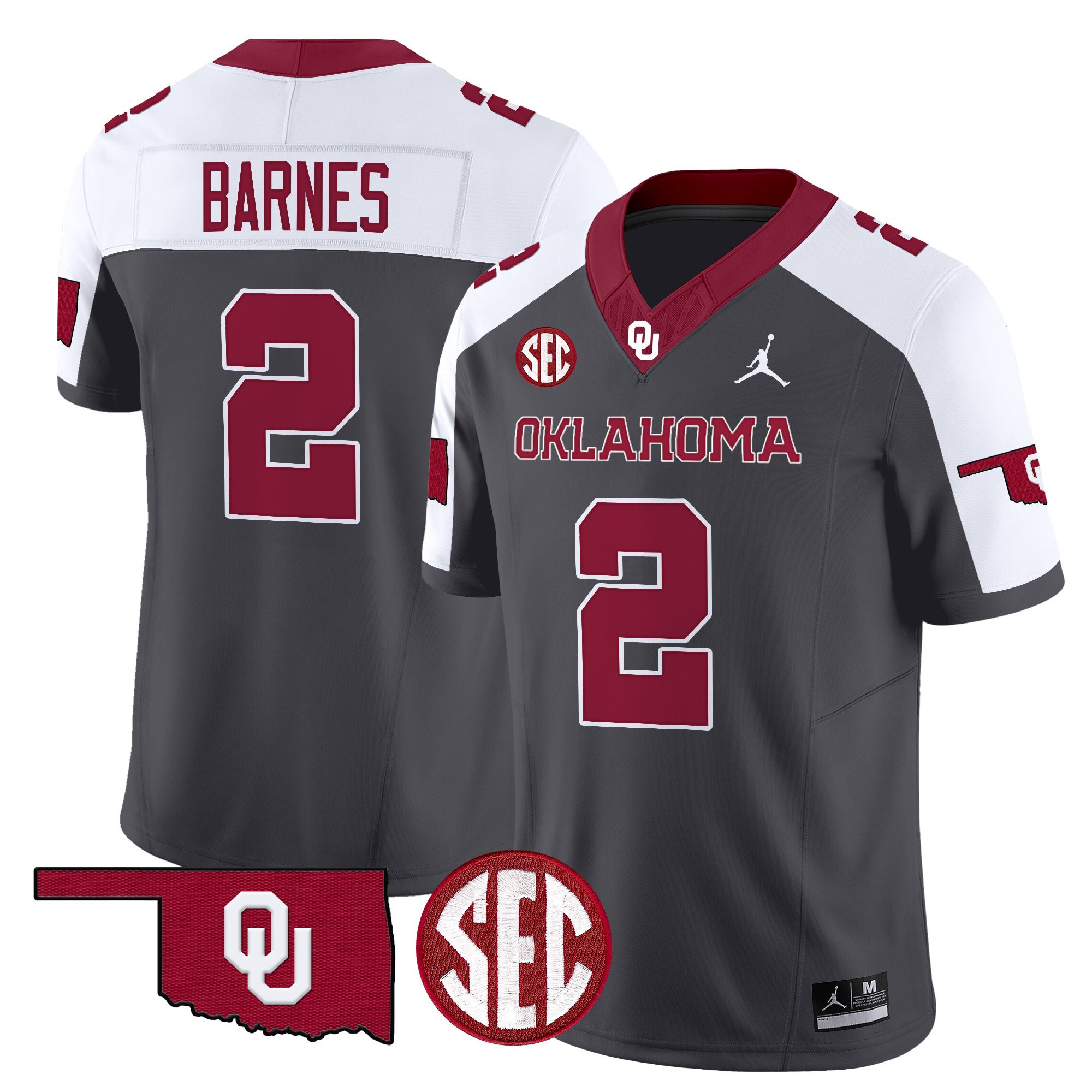 Jovantae Barnes Men's Oklahoma Sooners 2025 Vapor Limited Special Anthracite Jersey - All Stitched