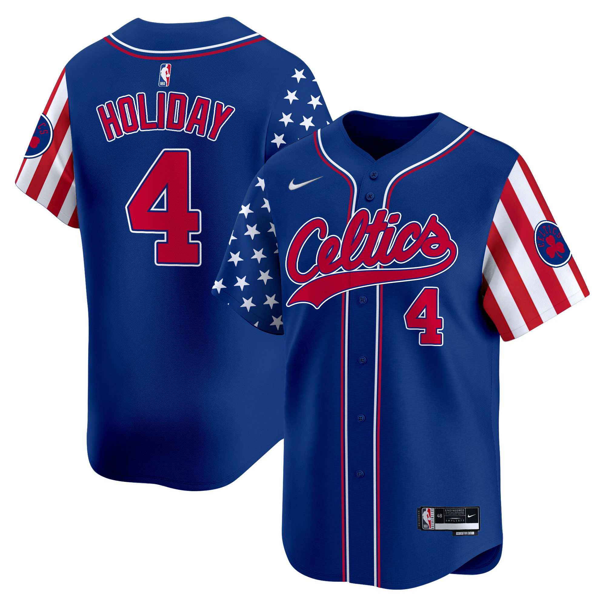Jrue Holiday Men's Boston Celtics 2024 Independence Day Vapor Premier Limited Royal Jersey - All Stitched