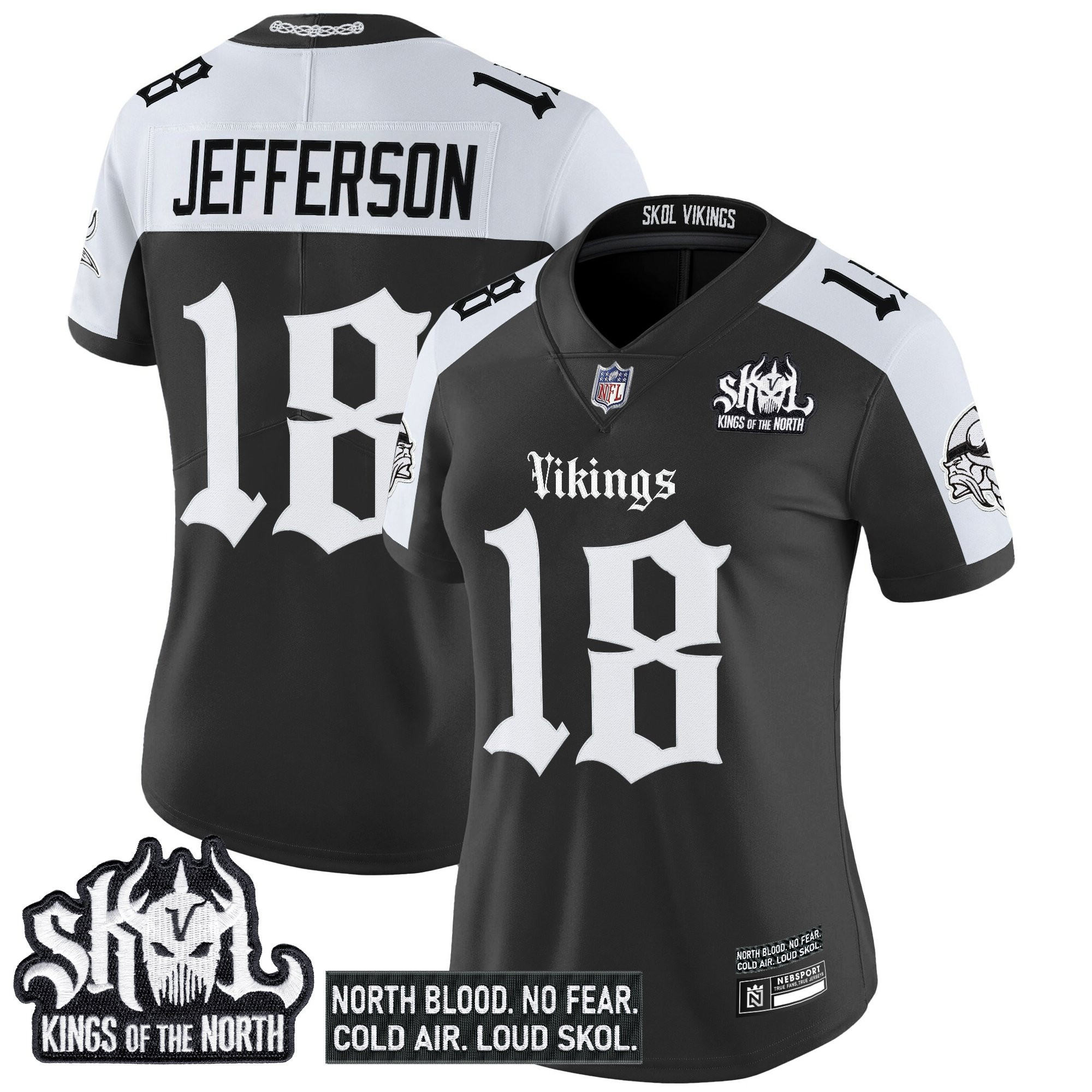 Justin Jefferson Women's Minnesota Vikings Gothic Norseblood Edition Vapor Limited Alternate Jersey - All Stitched