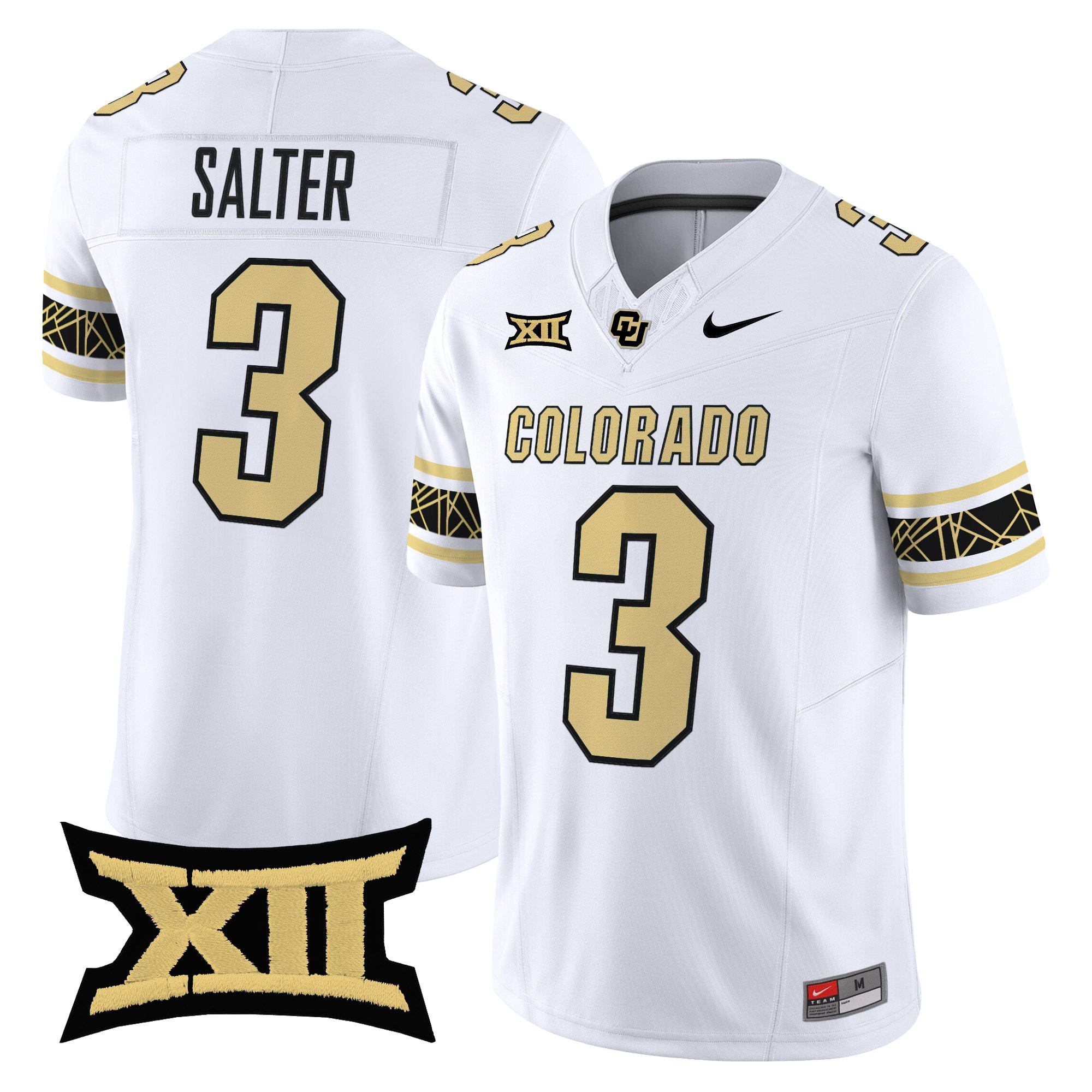 Kaidon Salter Men's Colorado Buffaloes 2025 Vapor Limited White Jersey V2 - All Stitched