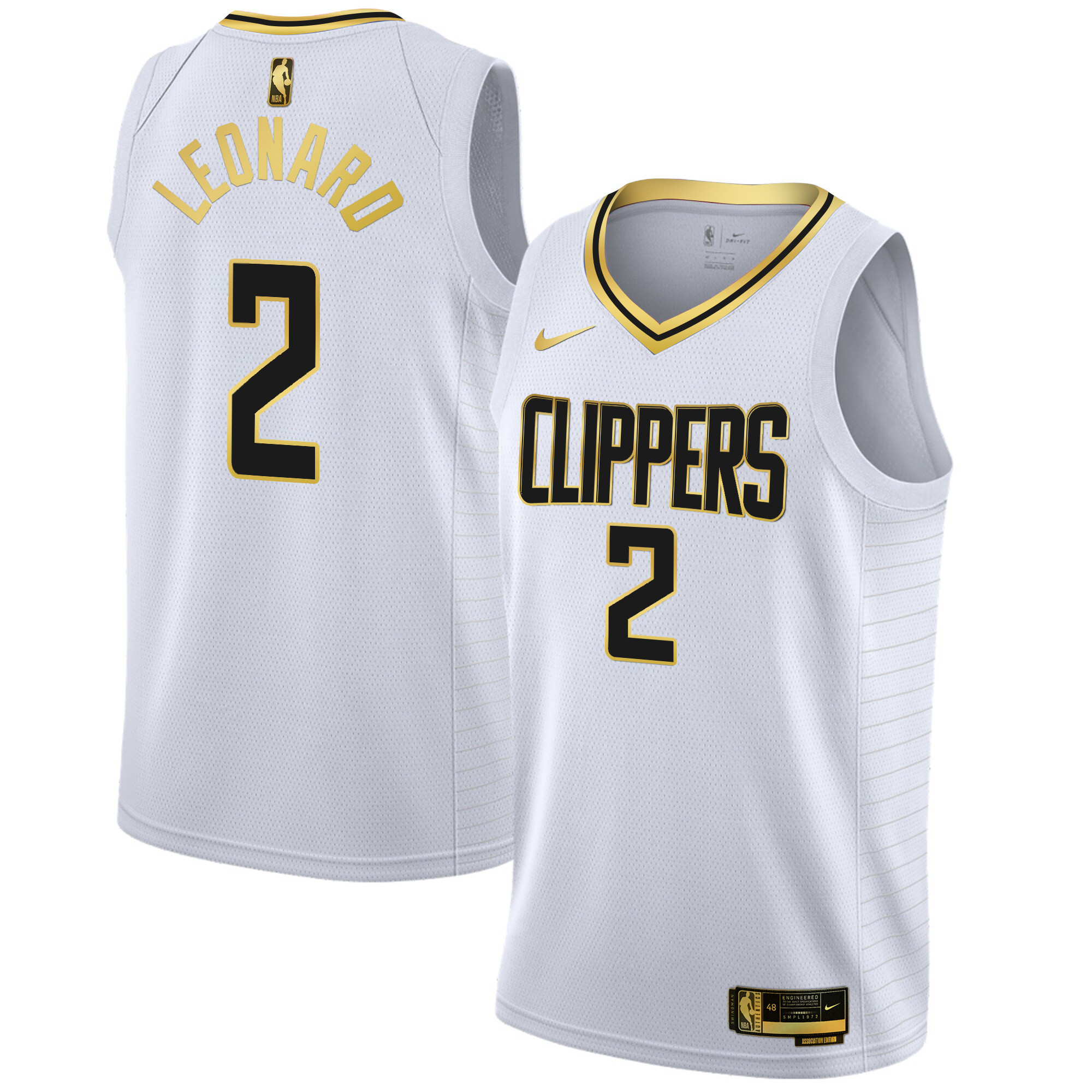 Kawhi Leonard Men's Los Angeles Clippers Swingman White Gold Jersey - All Stitched