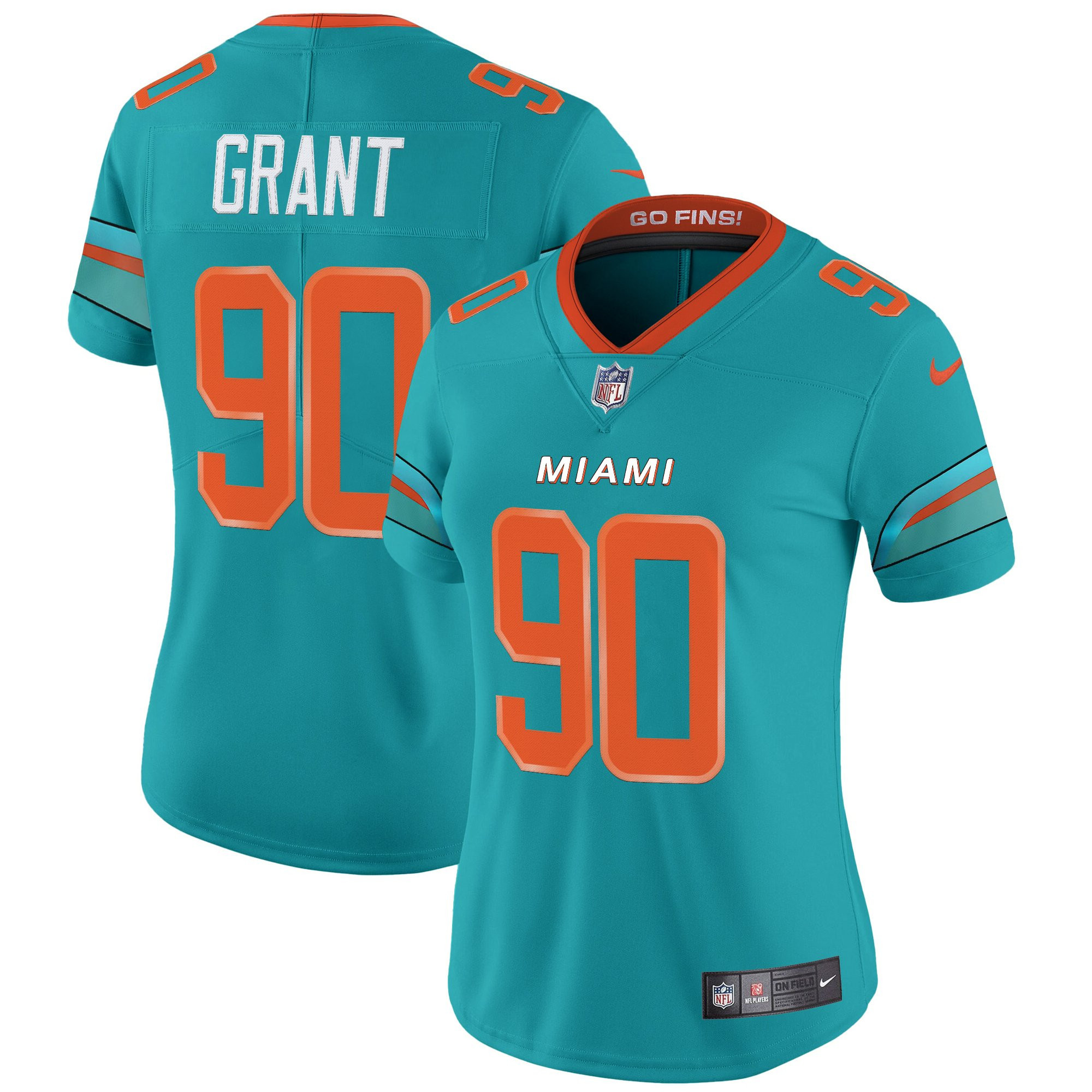Kenneth Grant Women's Miami Dolphins 2025 Rivalries Vapor Limited Aqua Jersey - All Stitched