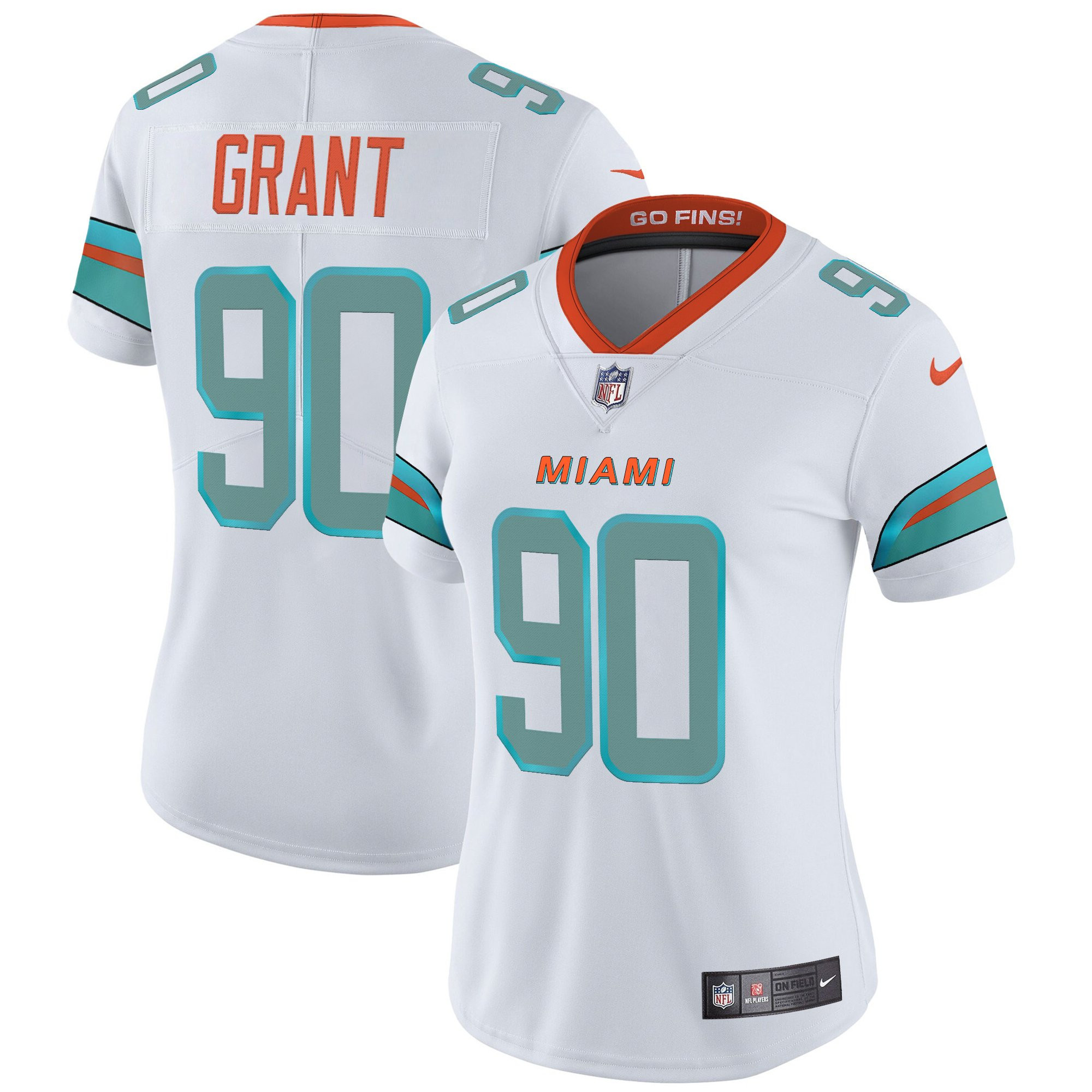 Kenneth Grant Women's Miami Dolphins 2025 Rivalries Vapor Limited White Jersey - All Stitched