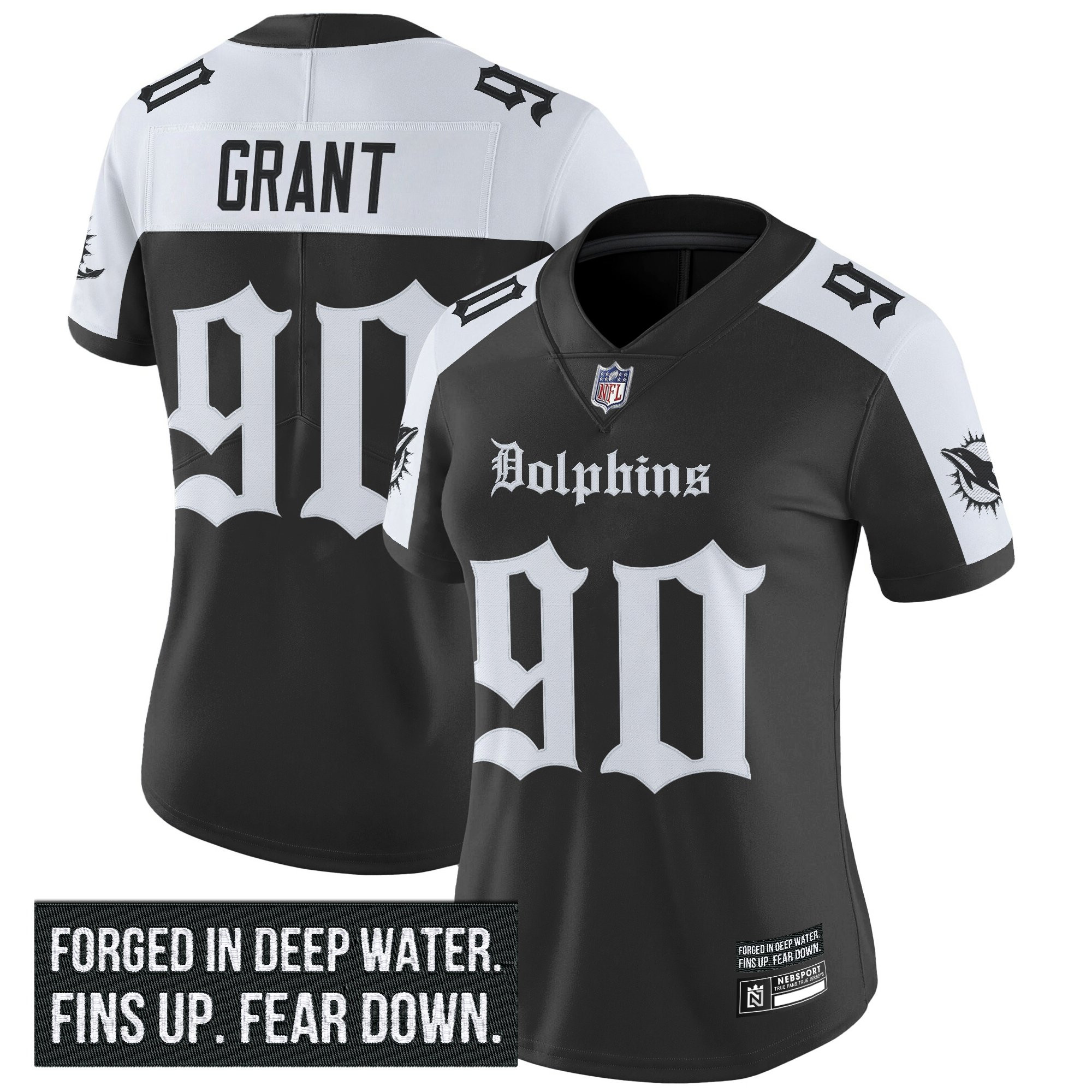 Kenneth Grant Women's Miami Dolphins Gothic Deep Water Edition Vapor Limited Alternate Jersey - All Stitched