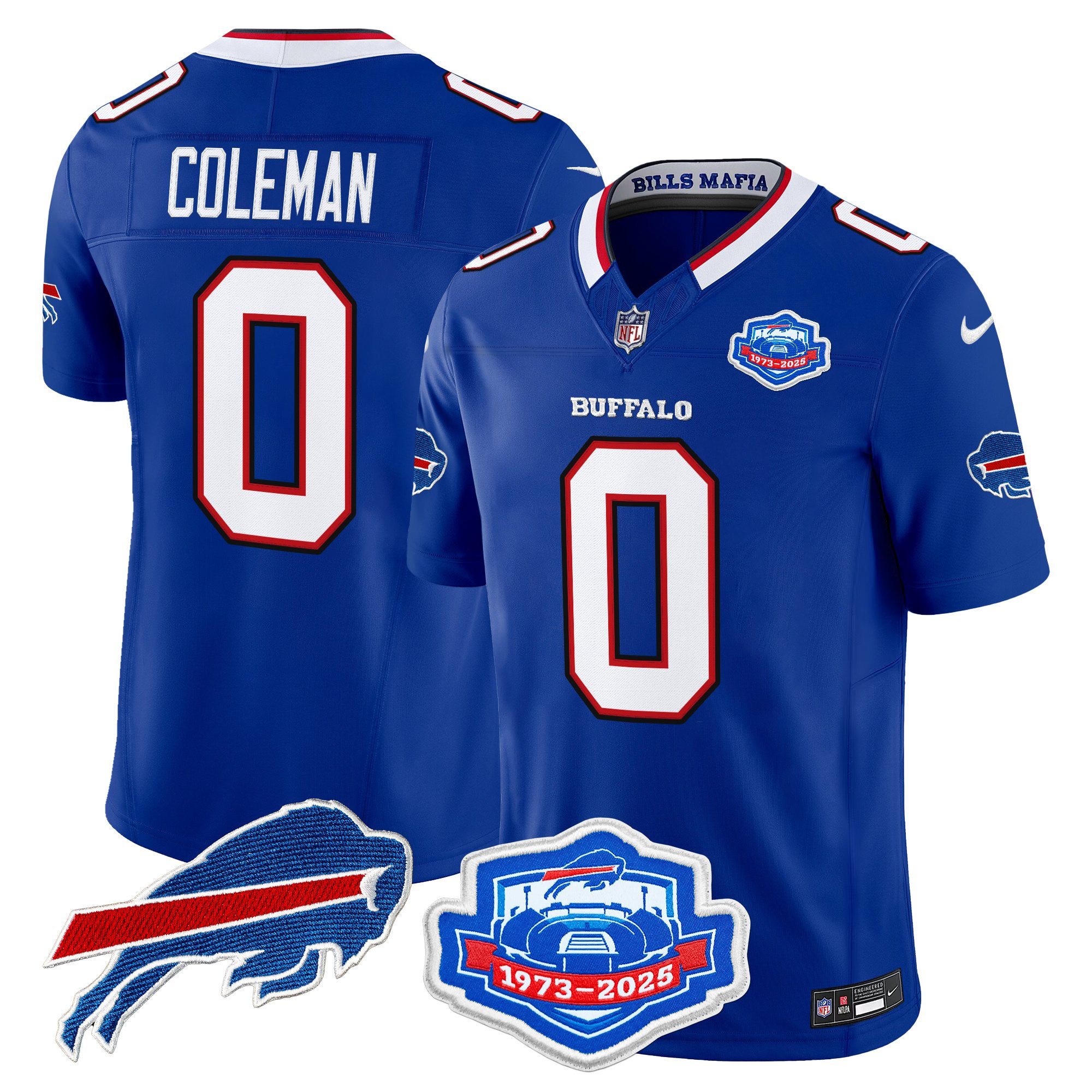 Keon Coleman Men's Buffalo Bills 2025 Rivalries Vapor Limited Royal Jersey - Farewell Season Patch - All Stitched