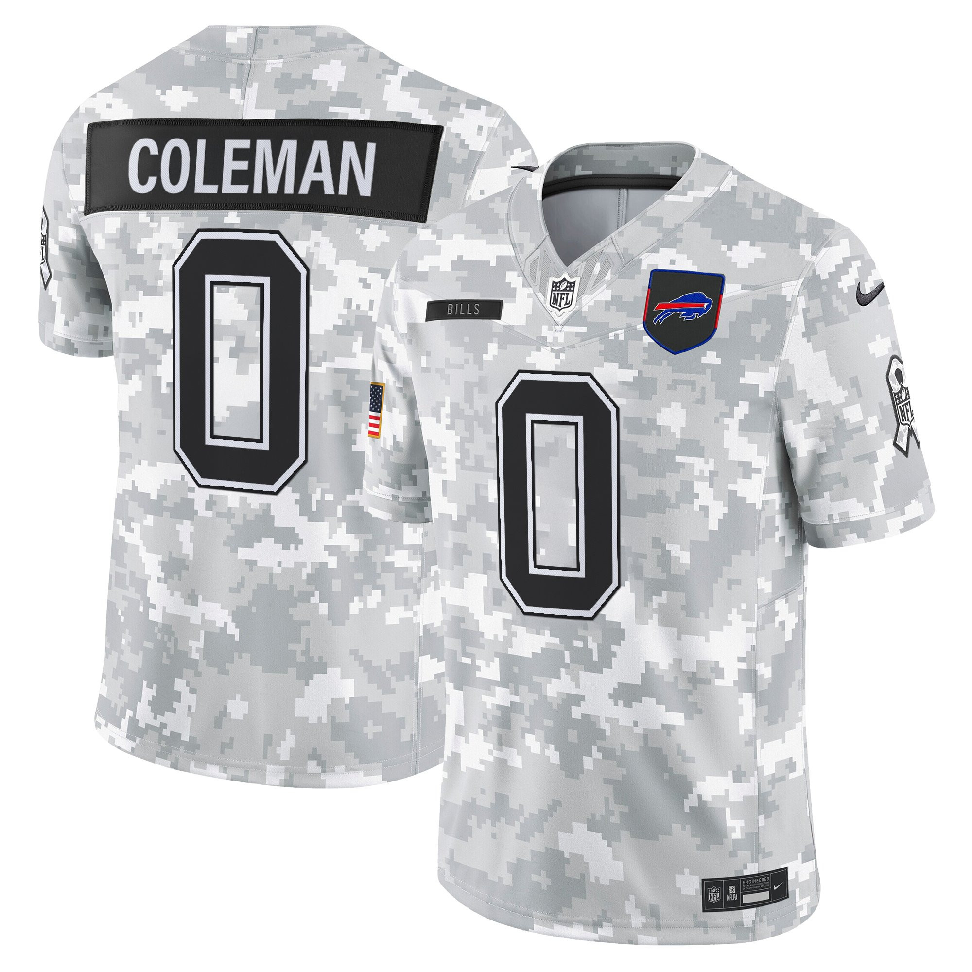 Keon Coleman Men's Buffalo Bills 2025 Salute to Service Vapor Limited Arctic Camo Jersey - All Stitched