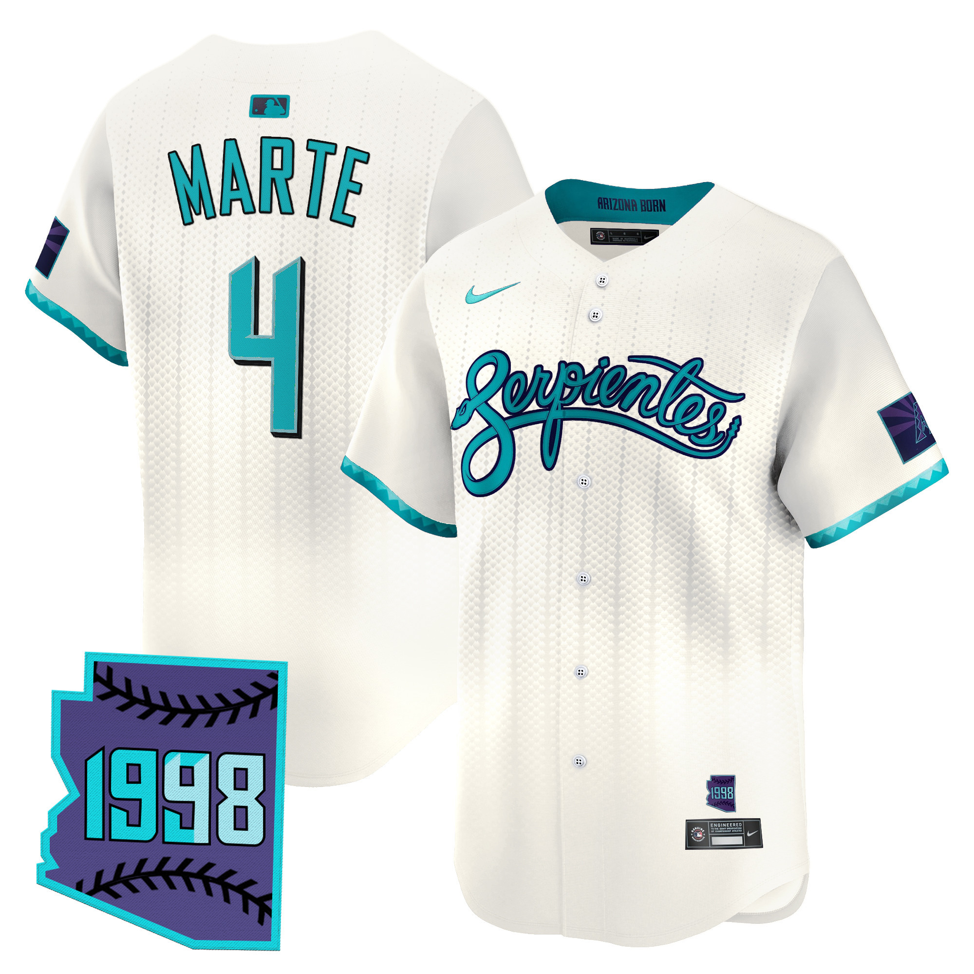 Ketel Marte Men's Arizona Diamondbacks 2025 City Connect Vapor Premier Limited Cream Jersey V2 - Stitched