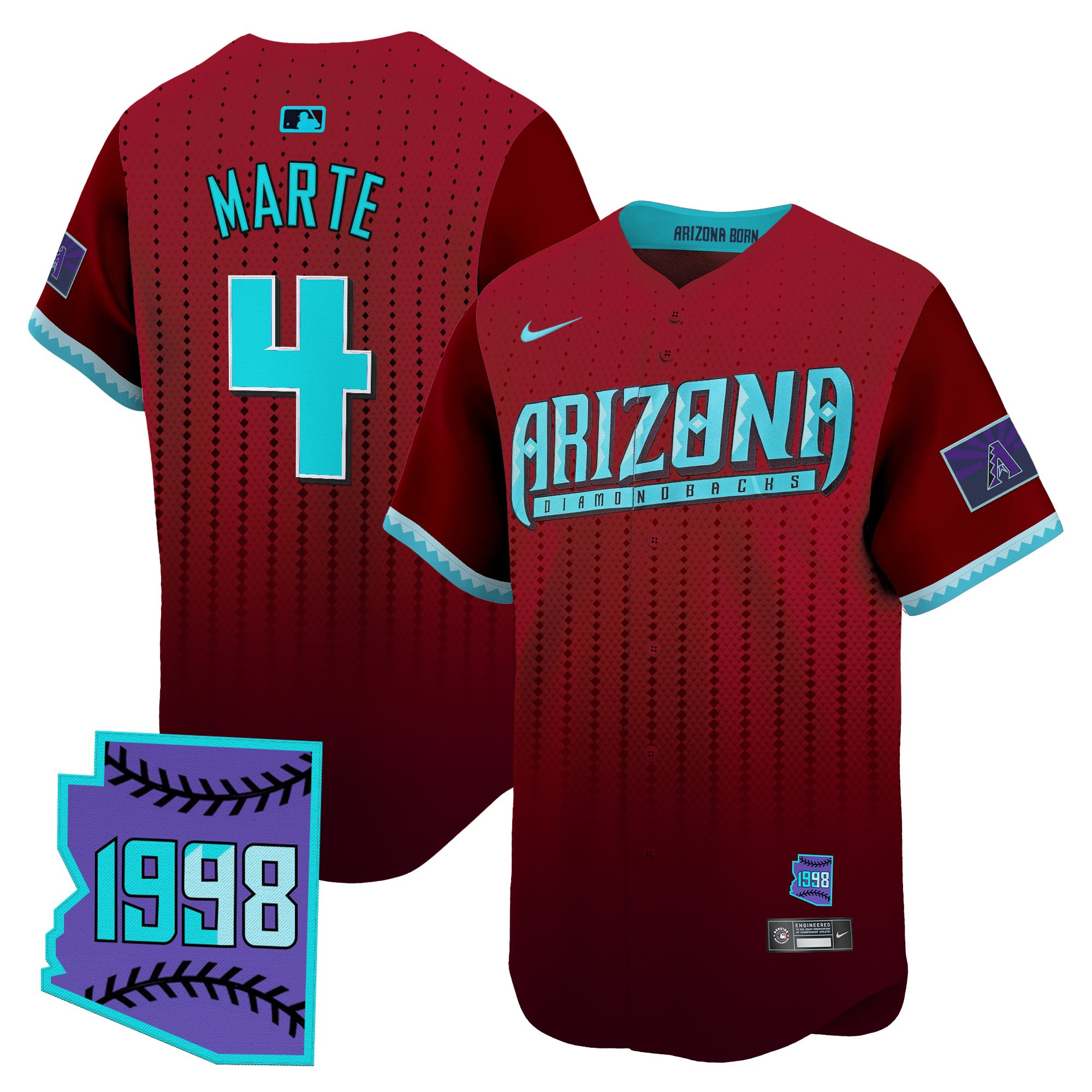Ketel Marte Men's Arizona Diamondbacks 2025 City Connect Vapor Premier Limited Red Jersey - Stitched