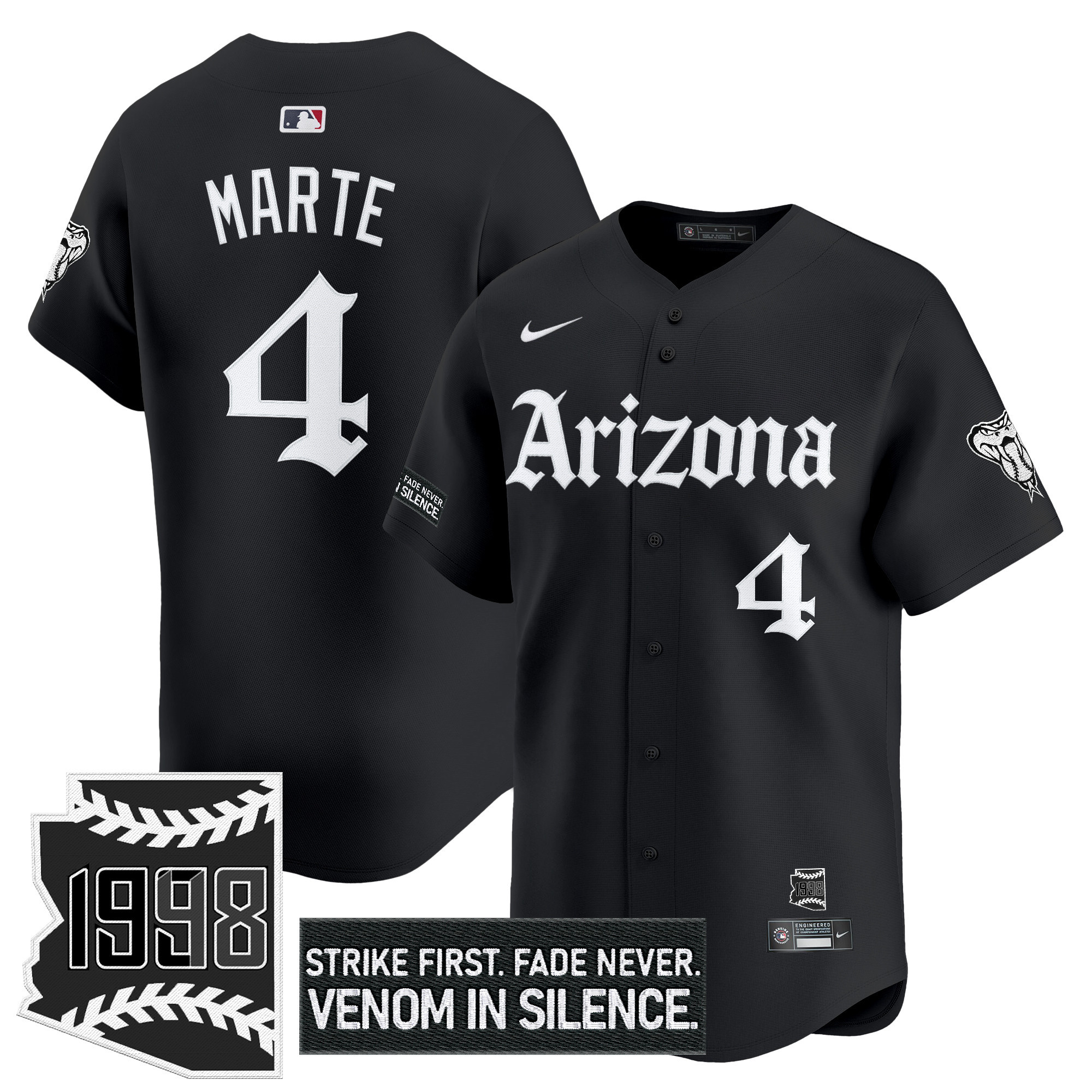 Ketel Marte Men's Arizona Diamondbacks Gothic Desert Fang Edition Vapor Premier Limited Black Jersey - All Stitched