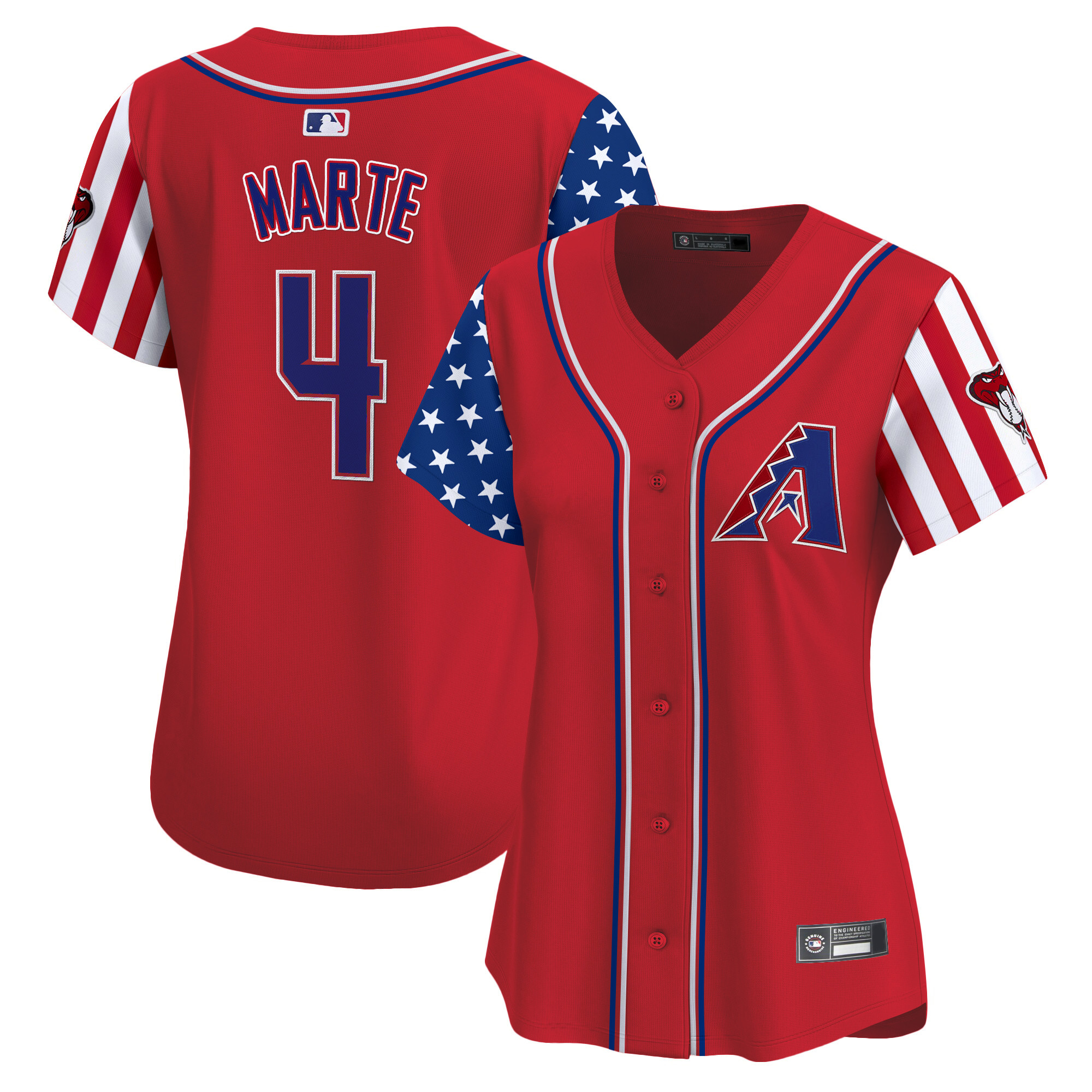 Ketel Marte Women's Arizona Diamondbacks 2025 Independence Day Vapor Premier Limited Red Jersey - All Stitched