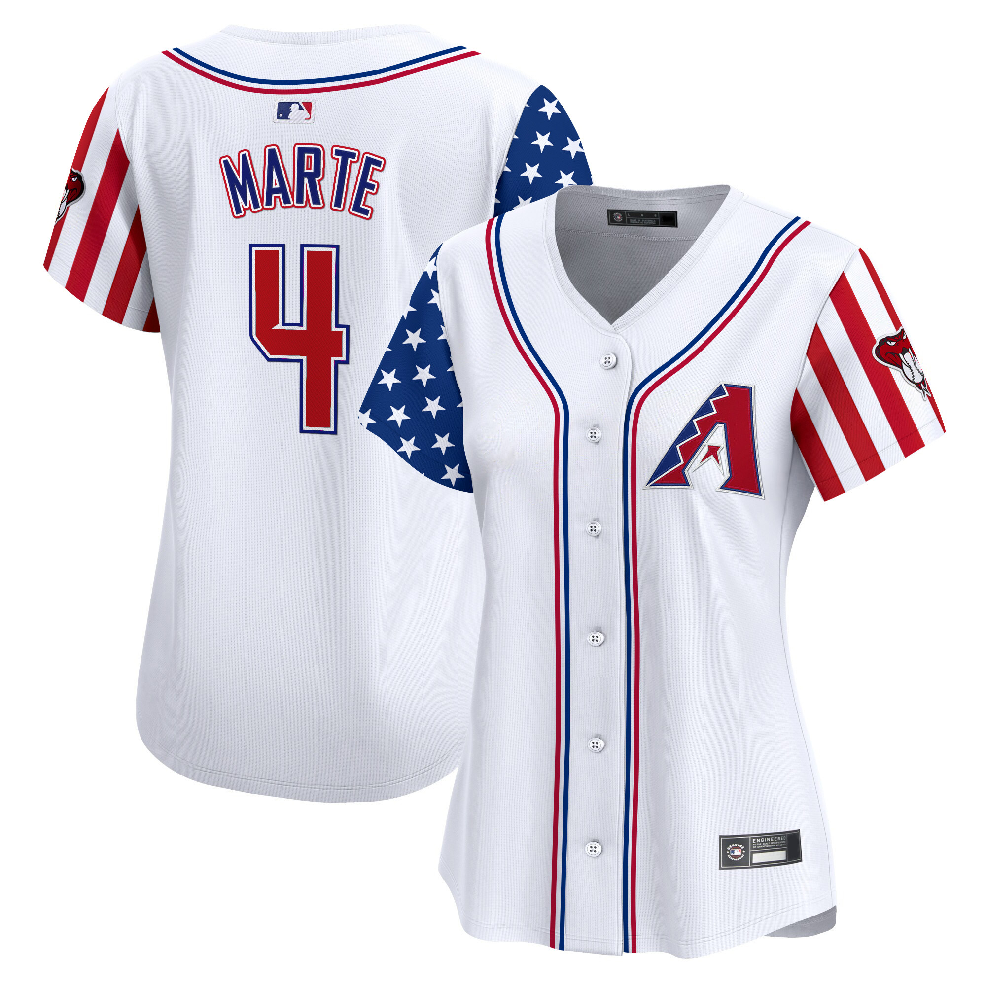 Ketel Marte Women's Arizona Diamondbacks 2025 Independence Day Vapor Premier Limited White Jersey - All Stitched