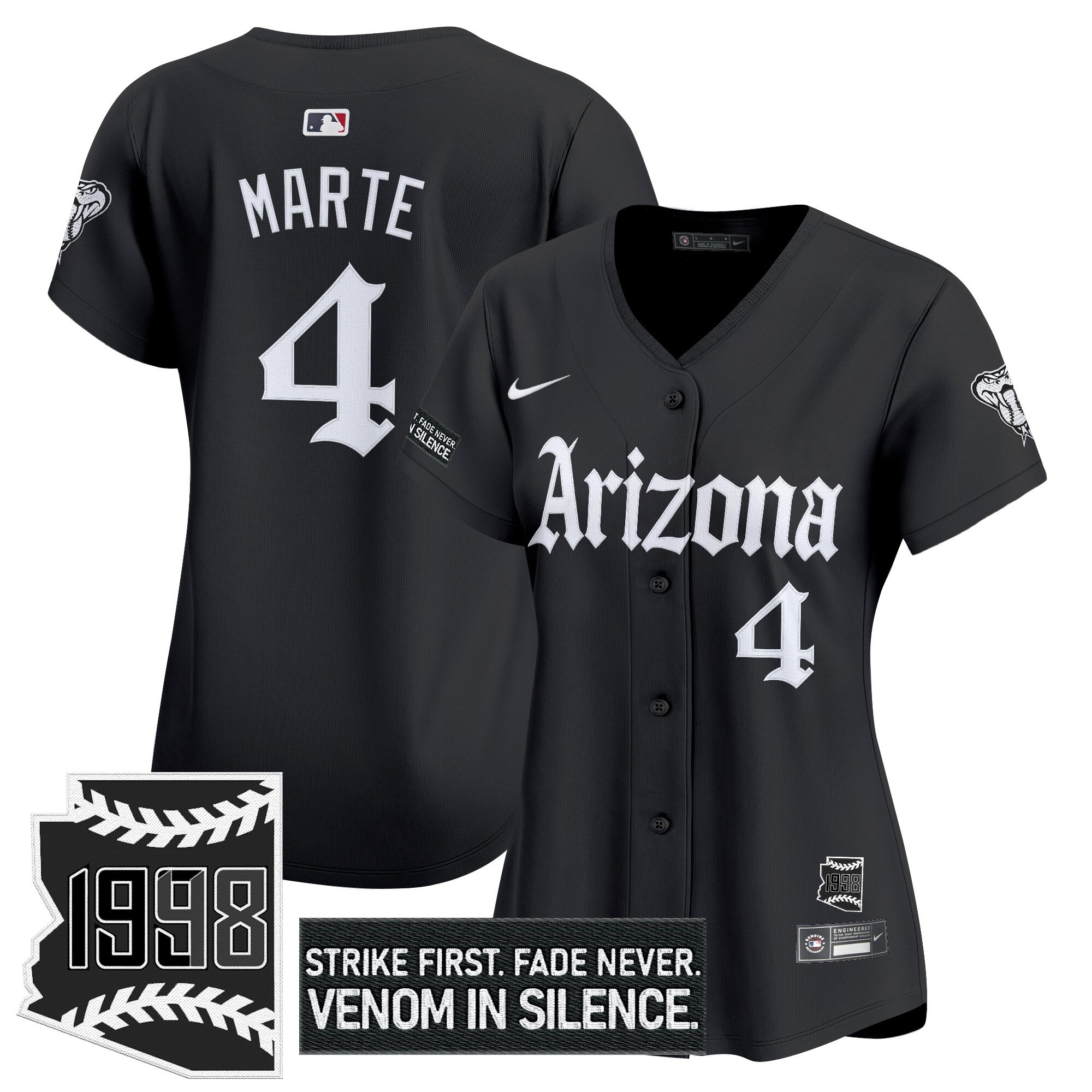 Ketel Marte Women's Arizona Diamondbacks Gothic Desert Fang Edition Vapor Premier Limited Black Jersey - All Stitched