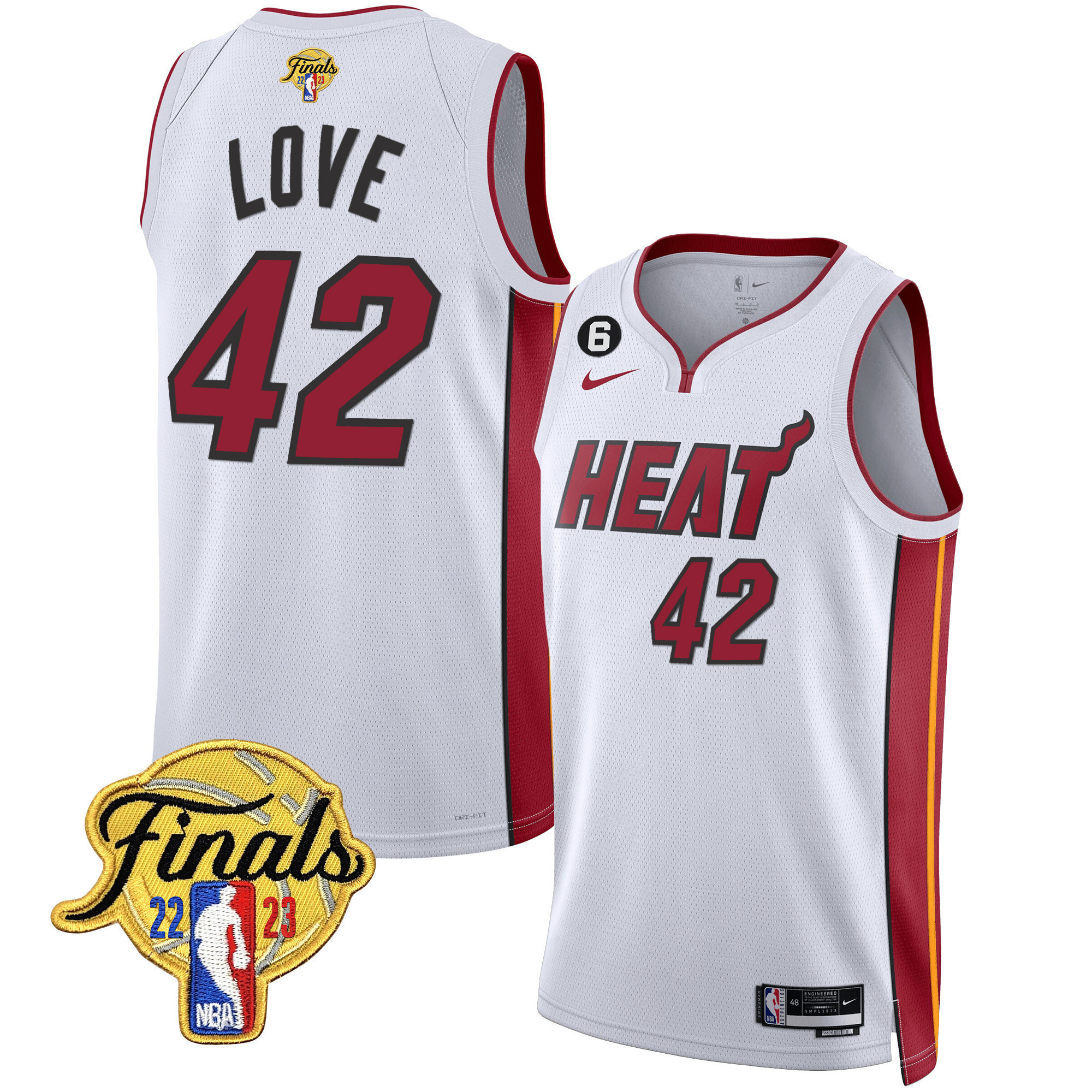 Kevin Love Men's Miami Heat 2023 Finals Patch Collection Association Jersey - All Stitched