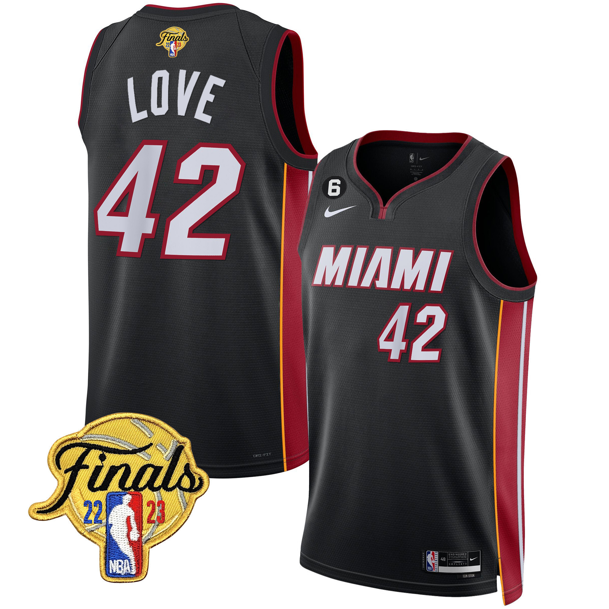 Kevin Love Men's Miami Heat 2023 Finals Patch Collection Icon Jersey - All Stitched
