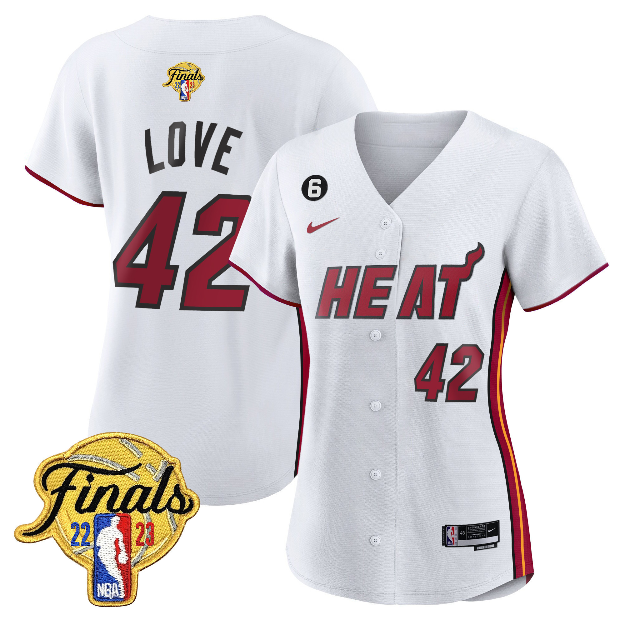 Kevin Love Women's Miami Heat 2023 Finals Baseball Cool Base Association Jersey - All Stitched