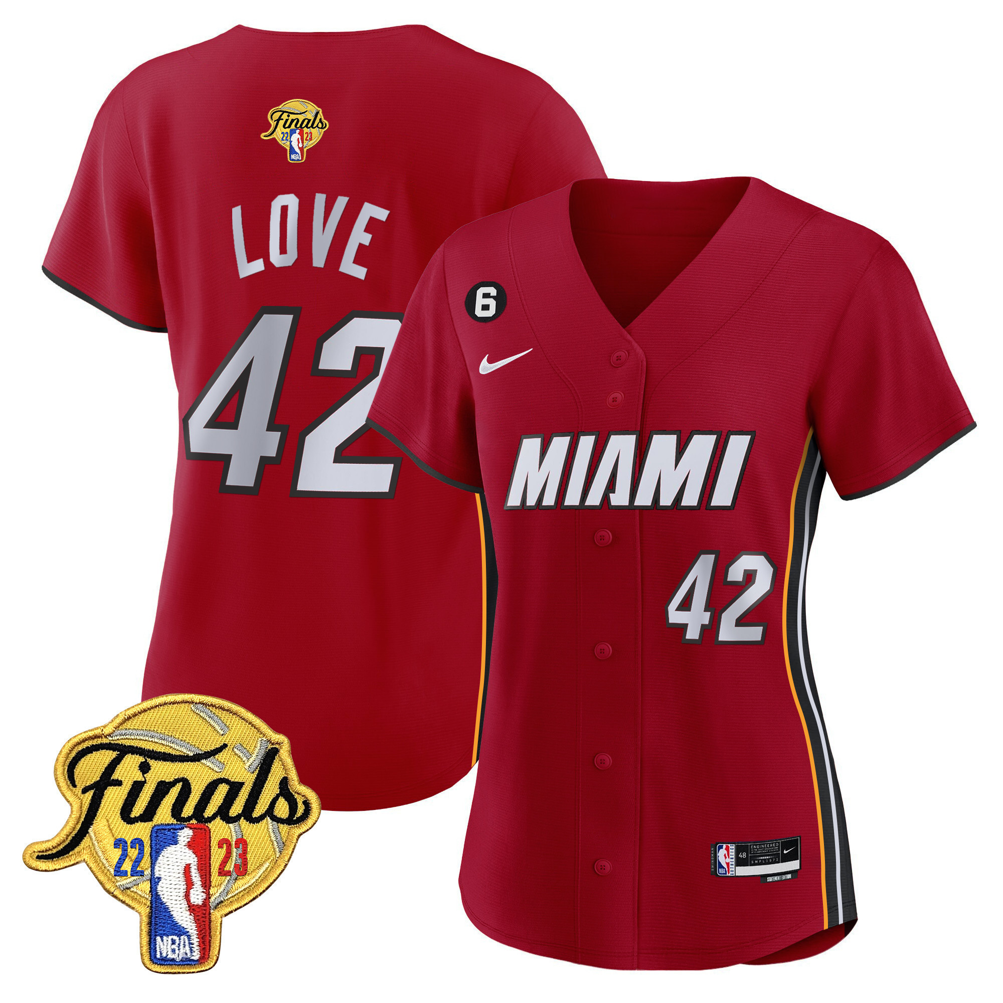 Kevin Love Women's Miami Heat 2023 Finals Baseball Cool Base Statement Jersey - All Stitched