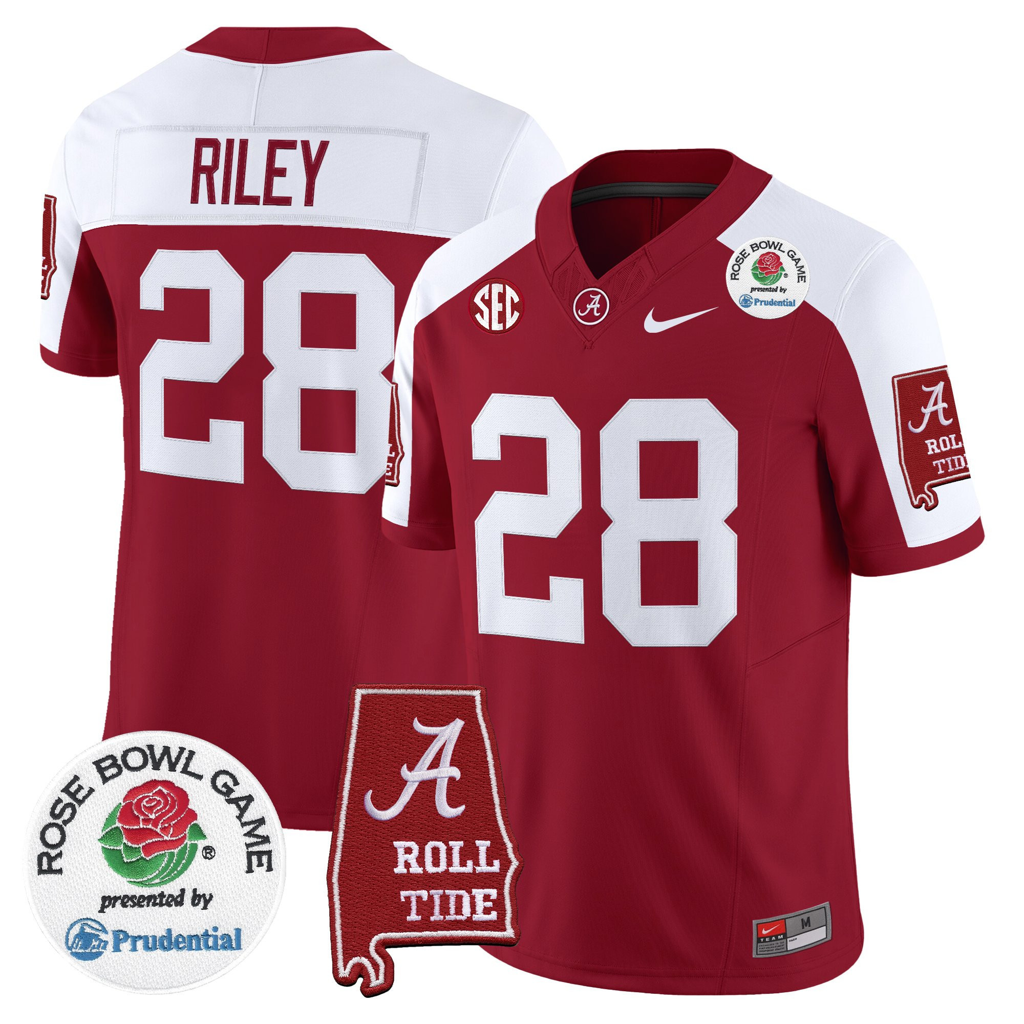 Kevin Riley Men's Alabama Crimson Tide 2026 Rose Bowl Vapor Limited Crimson Alternate Jersey - All Stitched