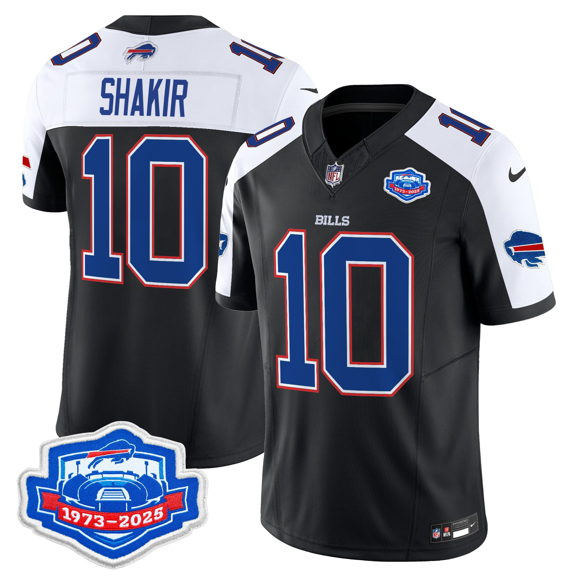 Khalil Shakir Men's Buffalo Bills 2025 Farewell Season Patch Vapor Limited Black Alternate Jersey - All Stitched