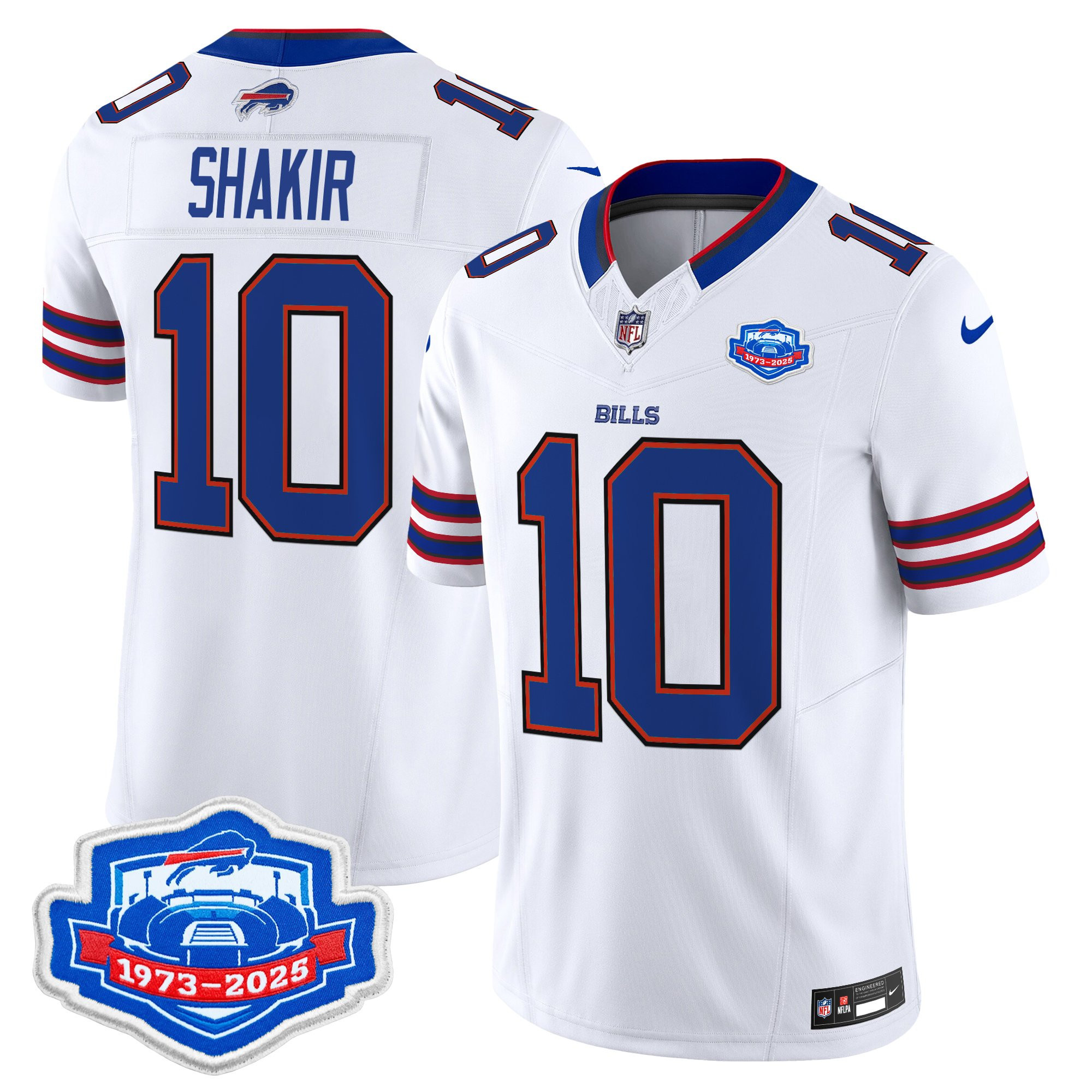 Khalil Shakir Men's Buffalo Bills 2025 Farewell Season Patch Vapor Limited White Jersey - All Stitched