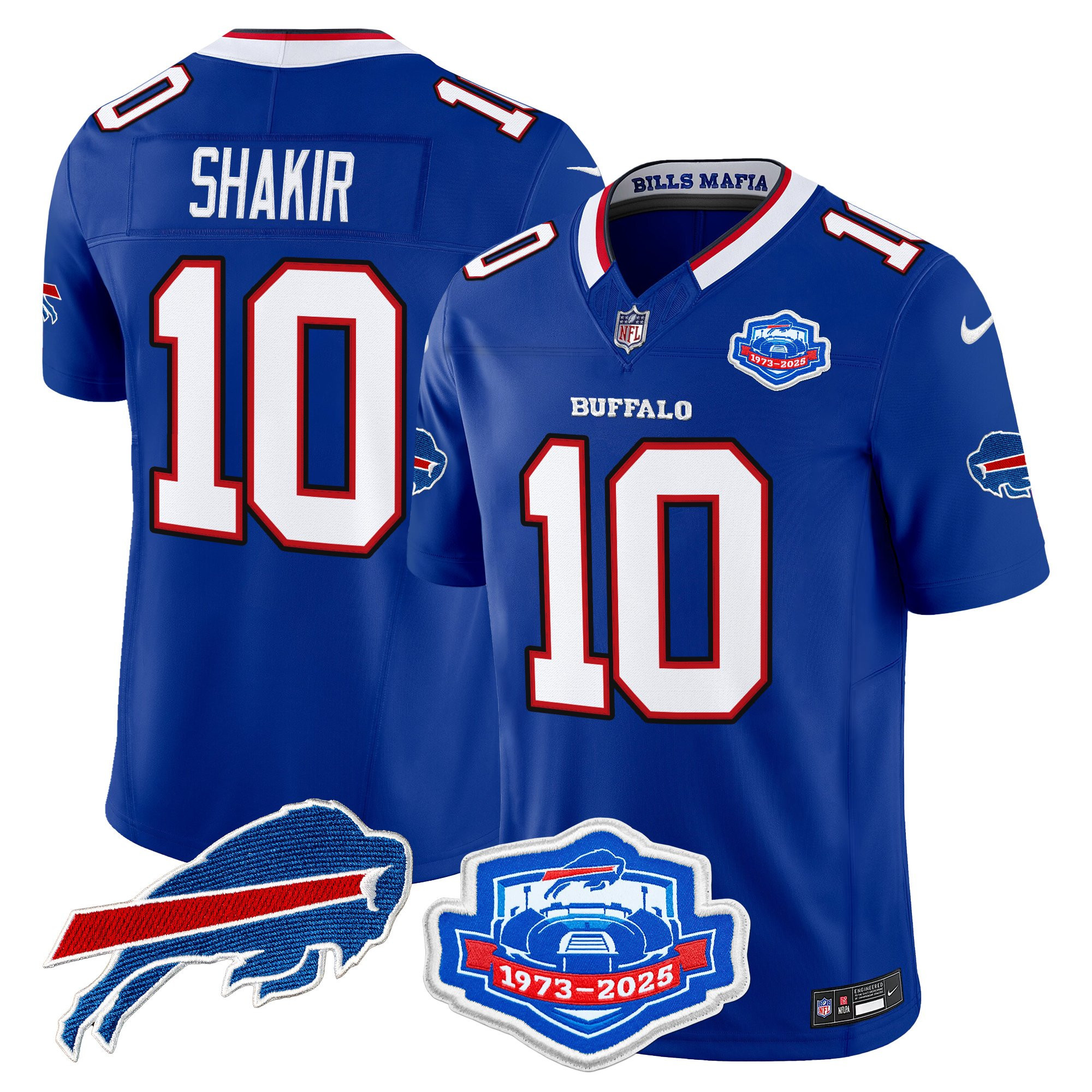Khalil Shakir Men's Buffalo Bills 2025 Rivalries Vapor Limited Royal Jersey - Farewell Season Patch - All Stitched