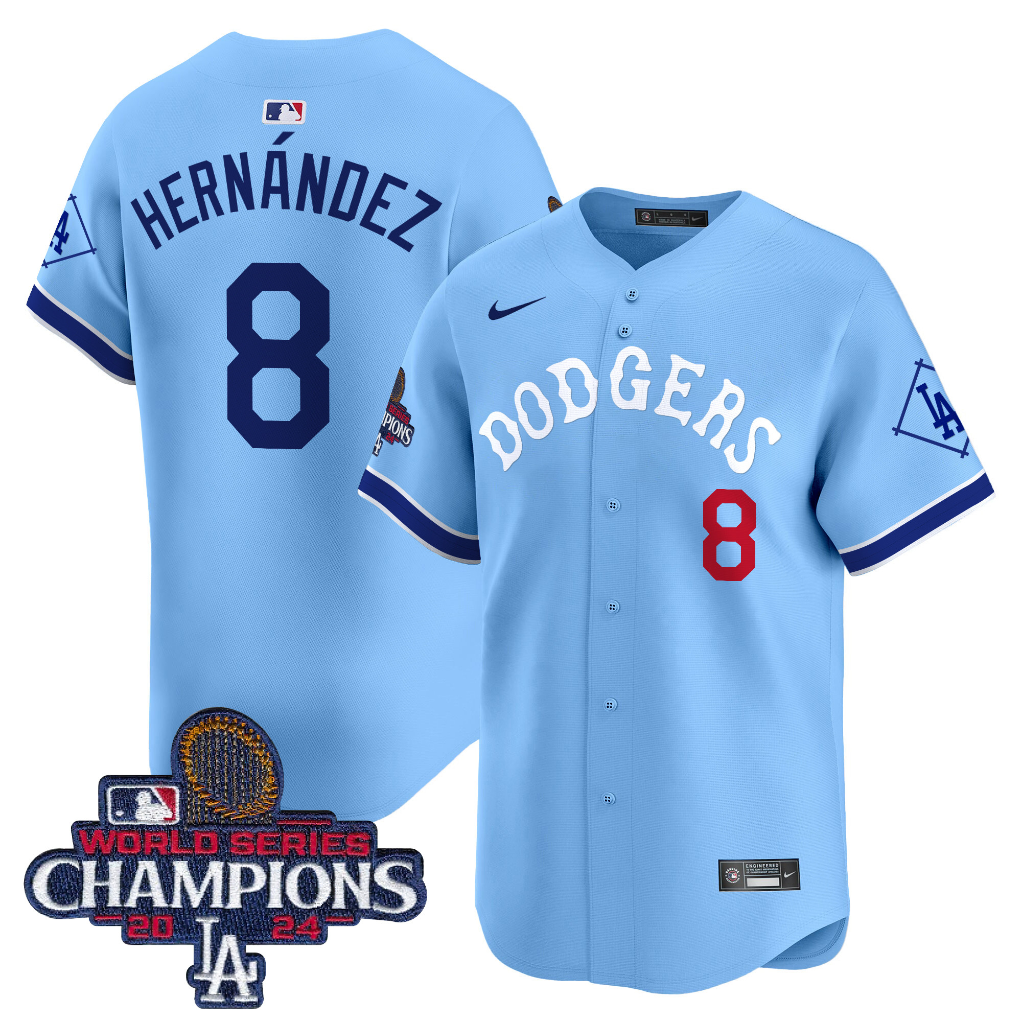 Kike Hernandez Men's Los Angeles Dodgers Tribute 2024 World Series Champions Vapor Premier Limited Blue Jersey - All Stitched
