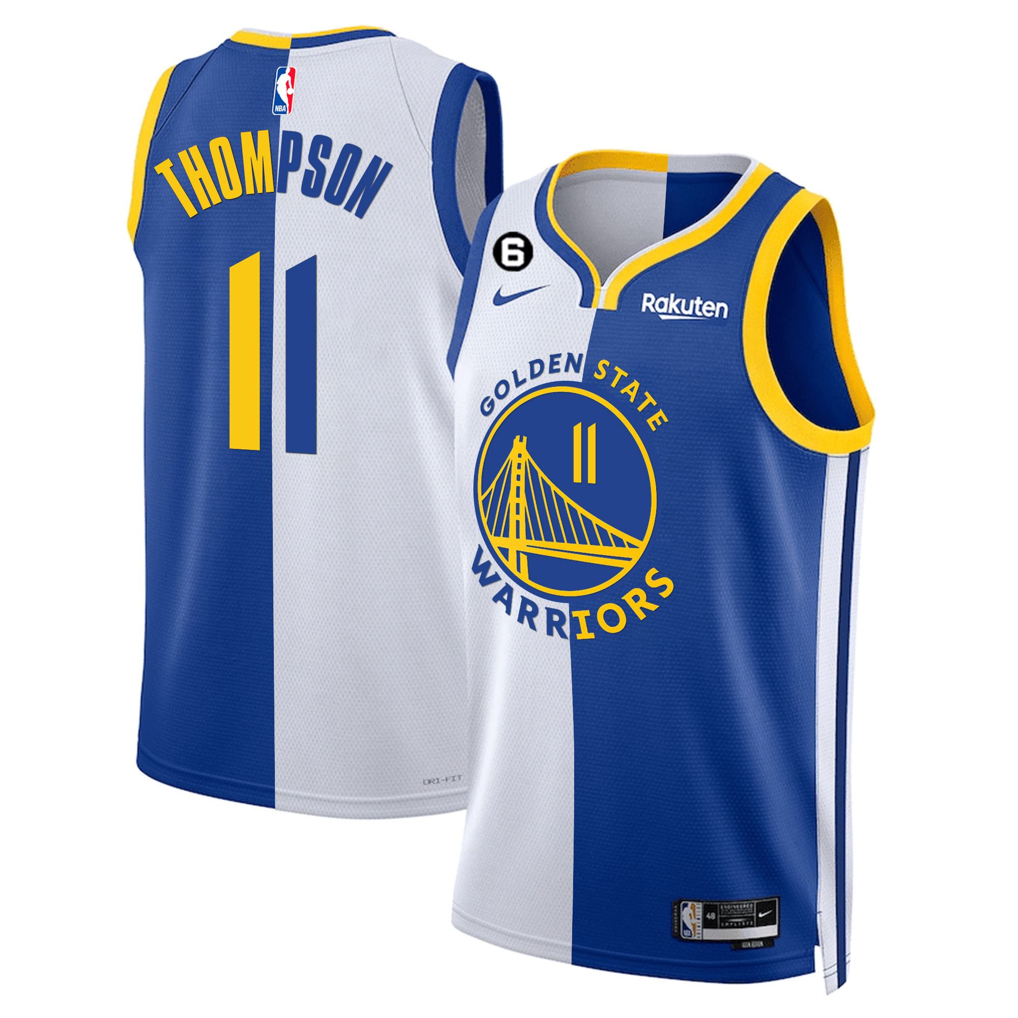 Klay Thompson Men's Golden State Warriors 2022/23 Split Jersey Collection - All Stitched