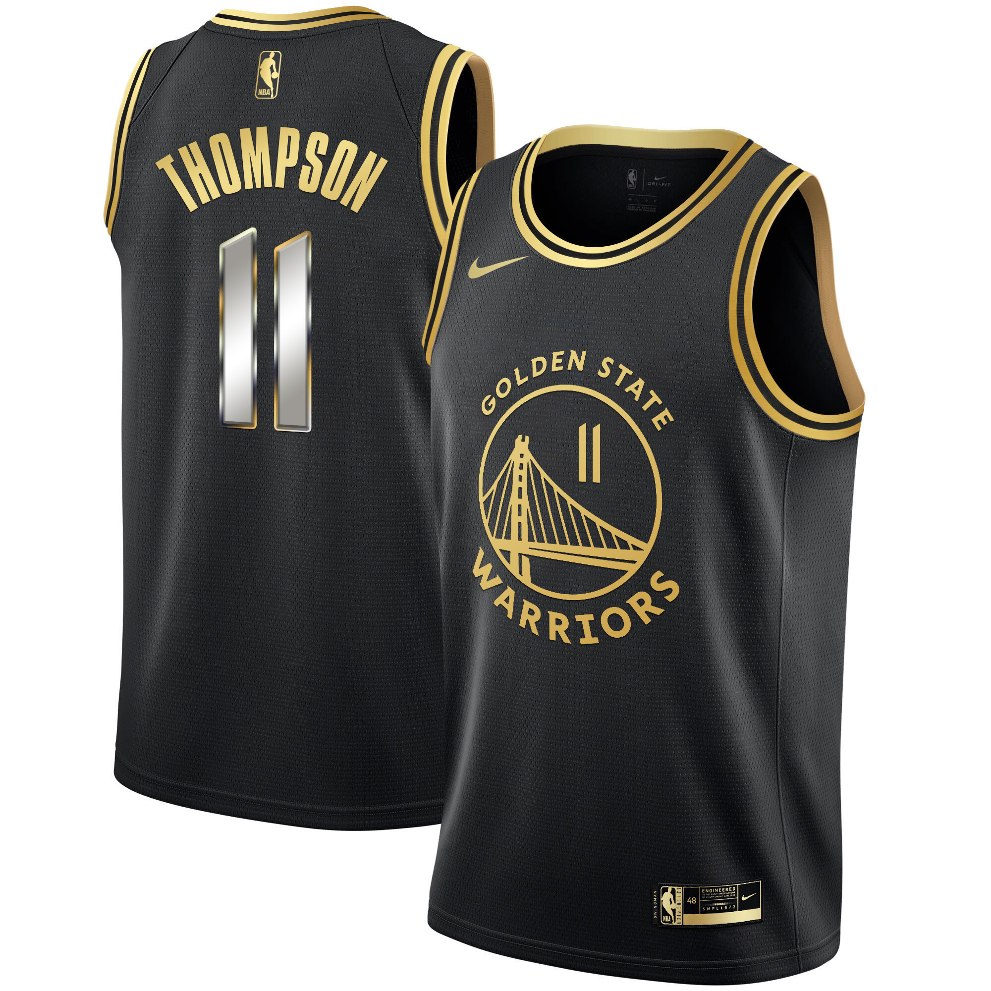 Klay Thompson Men's Golden State Warriors Black Limited & Gold Black Limited Jersey - All Stitched