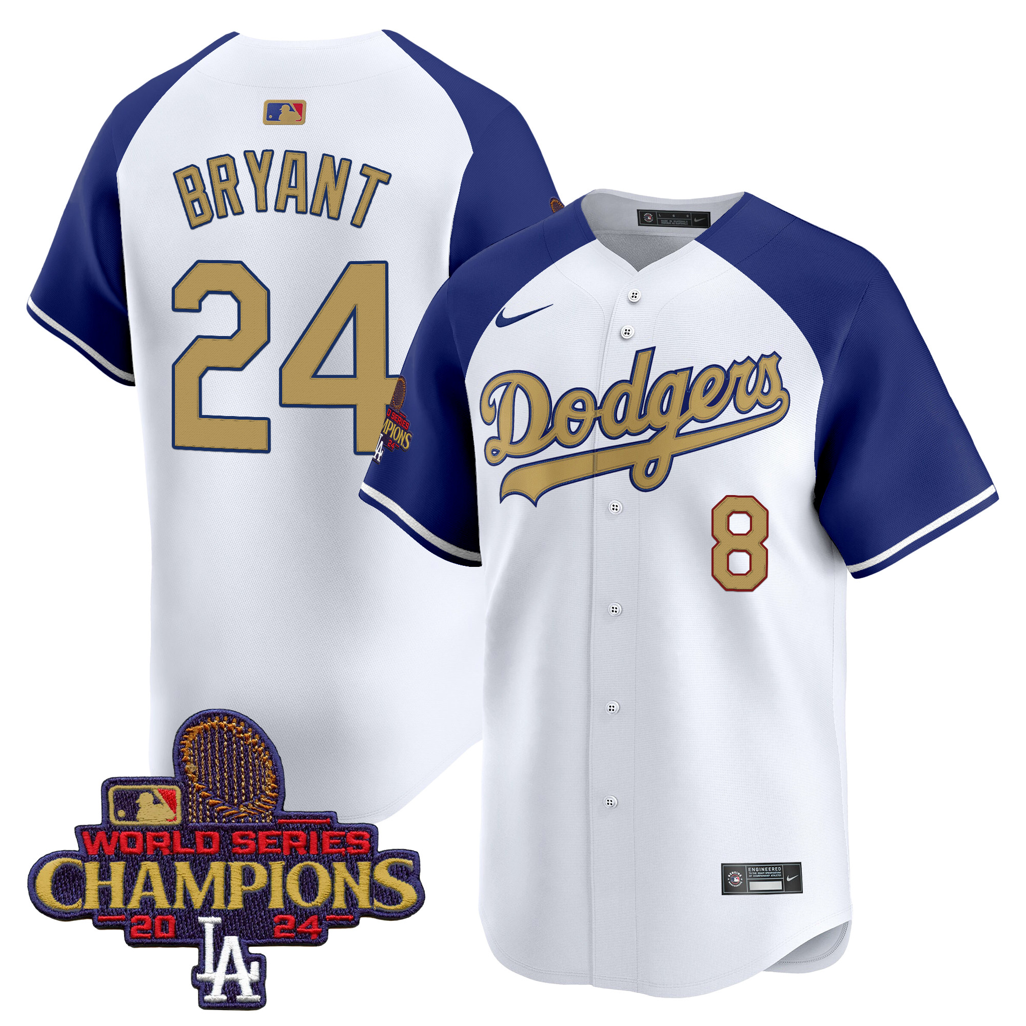 Kobe Bryant Men's Los Angeles Dodgers 2025 Gold Vapor Premier Limited Alternate Jersey - All Stitched