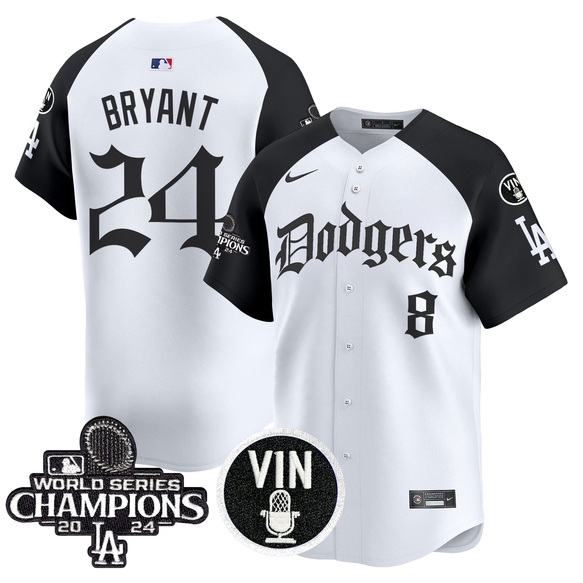 Kobe Bryant Men's Los Angeles Dodgers 2025 LA Gothic Style Vapor Premier Limited Alternate Jersey V2 - All Stitched