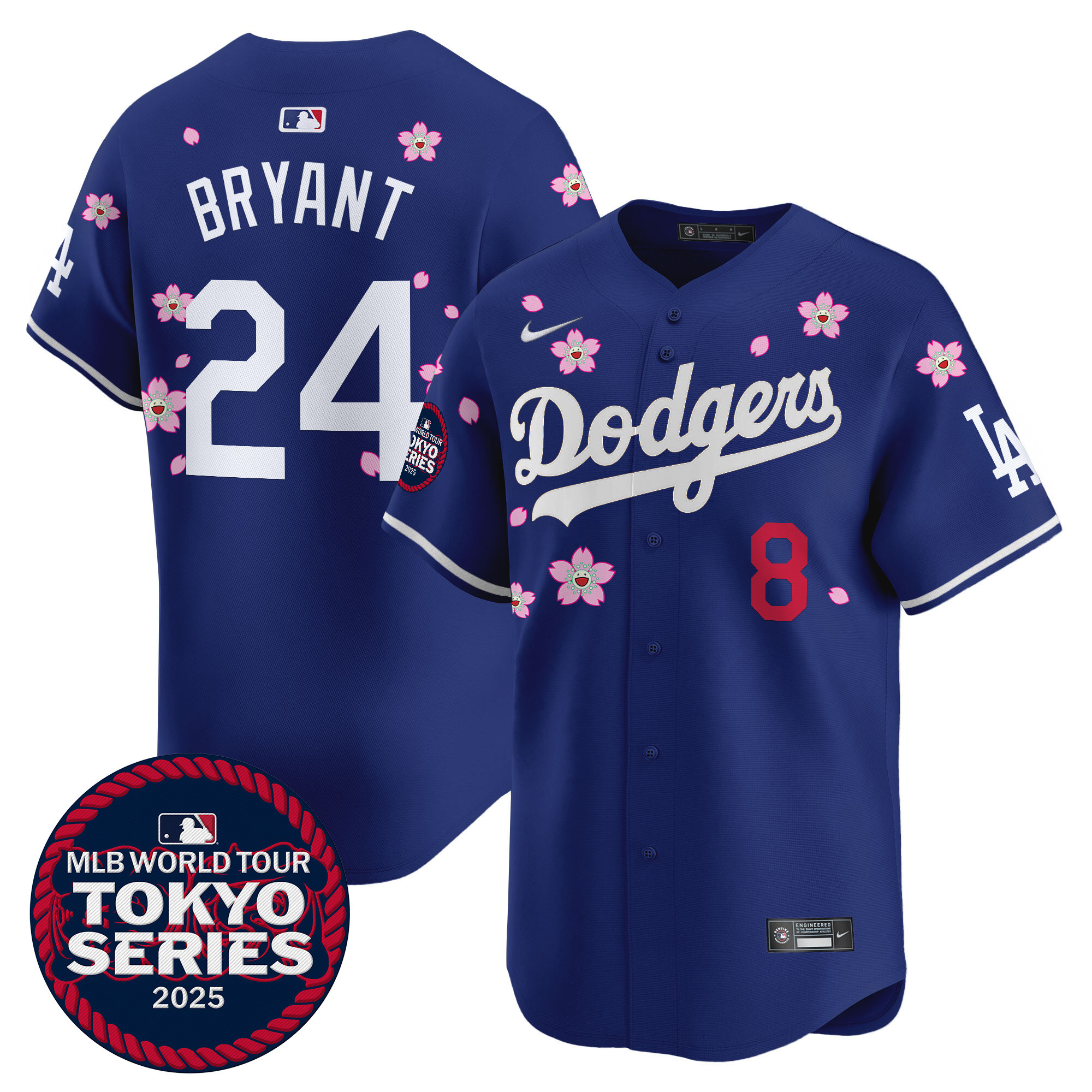 Kobe Bryant Men's Los Angeles Dodgers Tokyo Series 2025 Vapor Premier Limited Royal Jersey V2 - Stitched