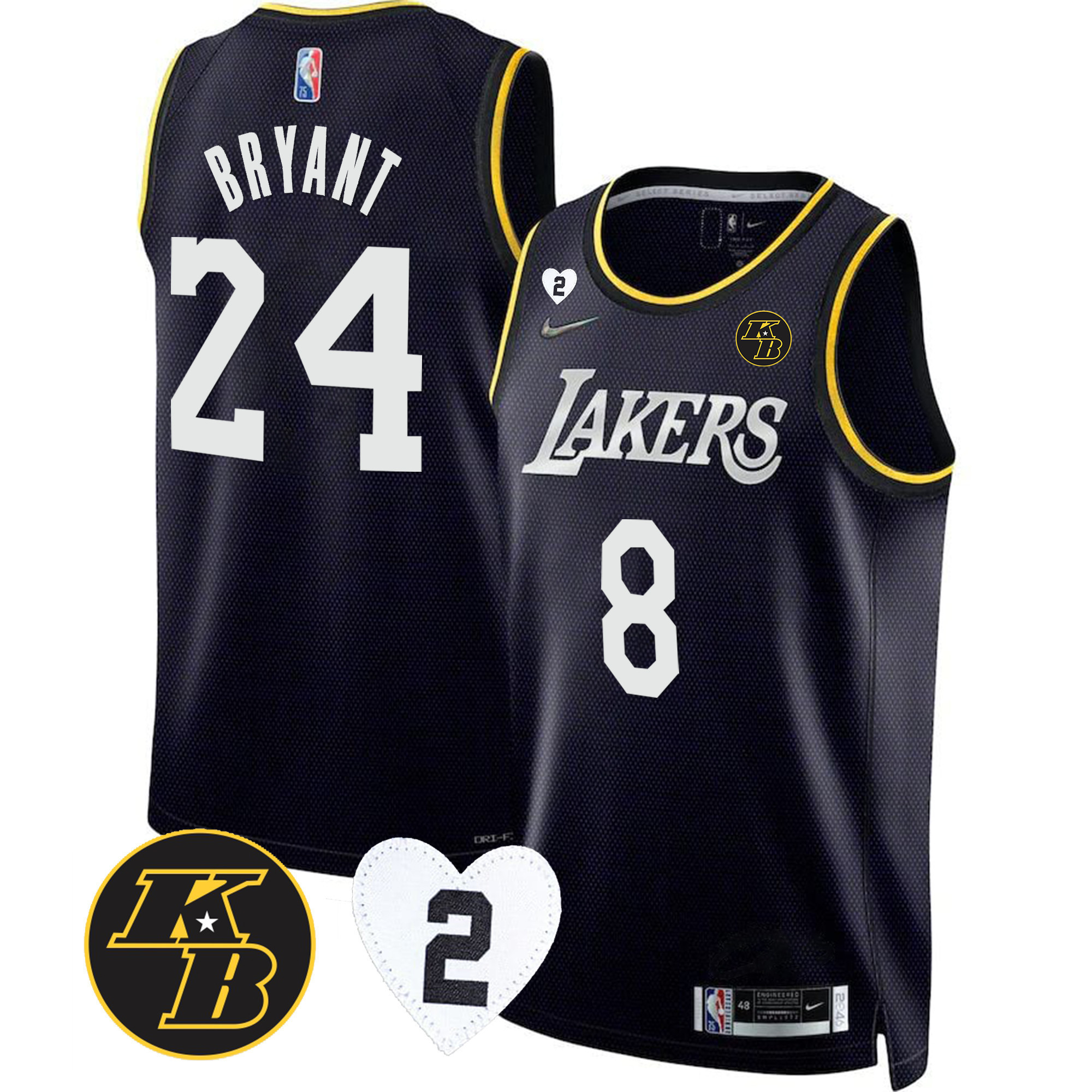 Kobe Bryant Men's Los Angeles Lakers 2023 Black MVP Jersey Collection - All Stitched