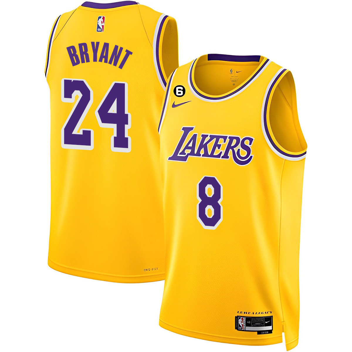 Kobe Bryant Men's Los Angeles Lakers 2023 Gold Jersey Collection - All Stitched
