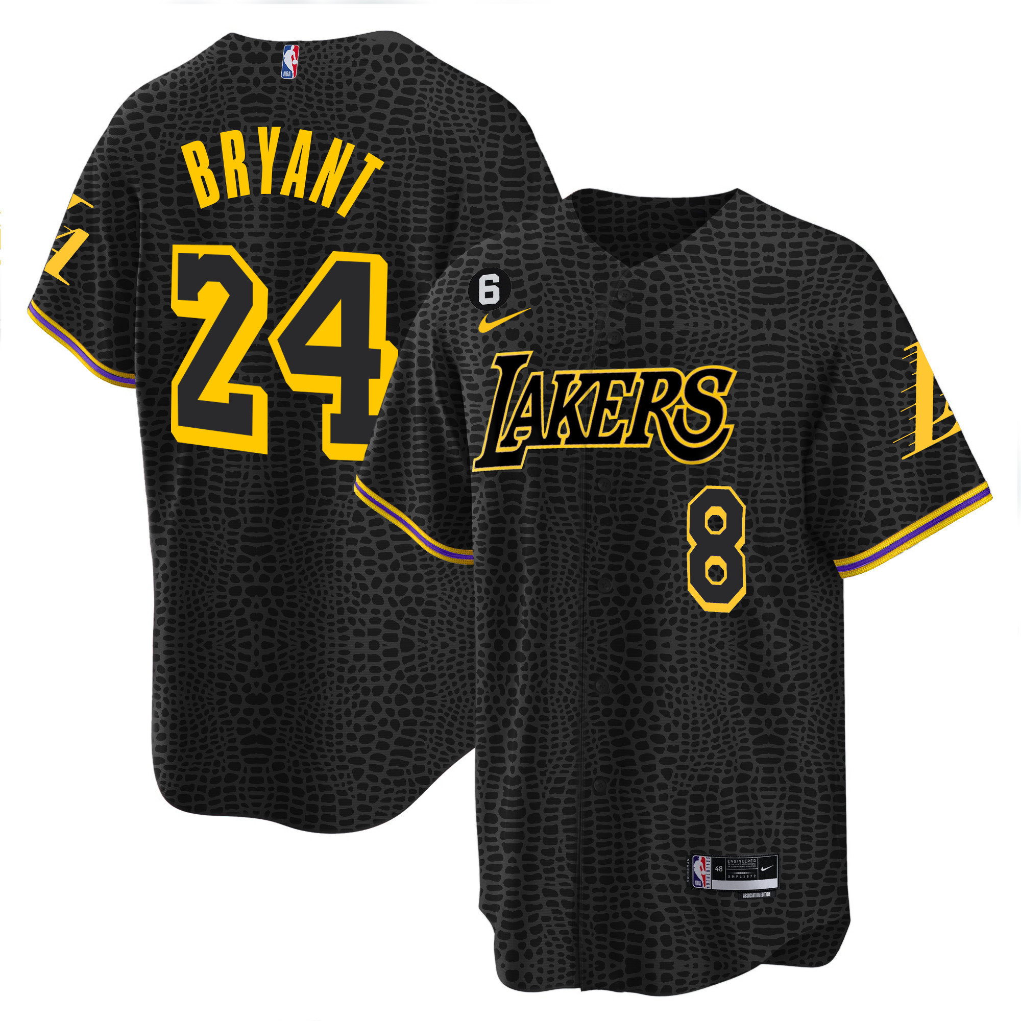 Kobe Bryant Men's Los Angeles Lakers Cool Base Mamba Mamba Jersey - All Stitched
