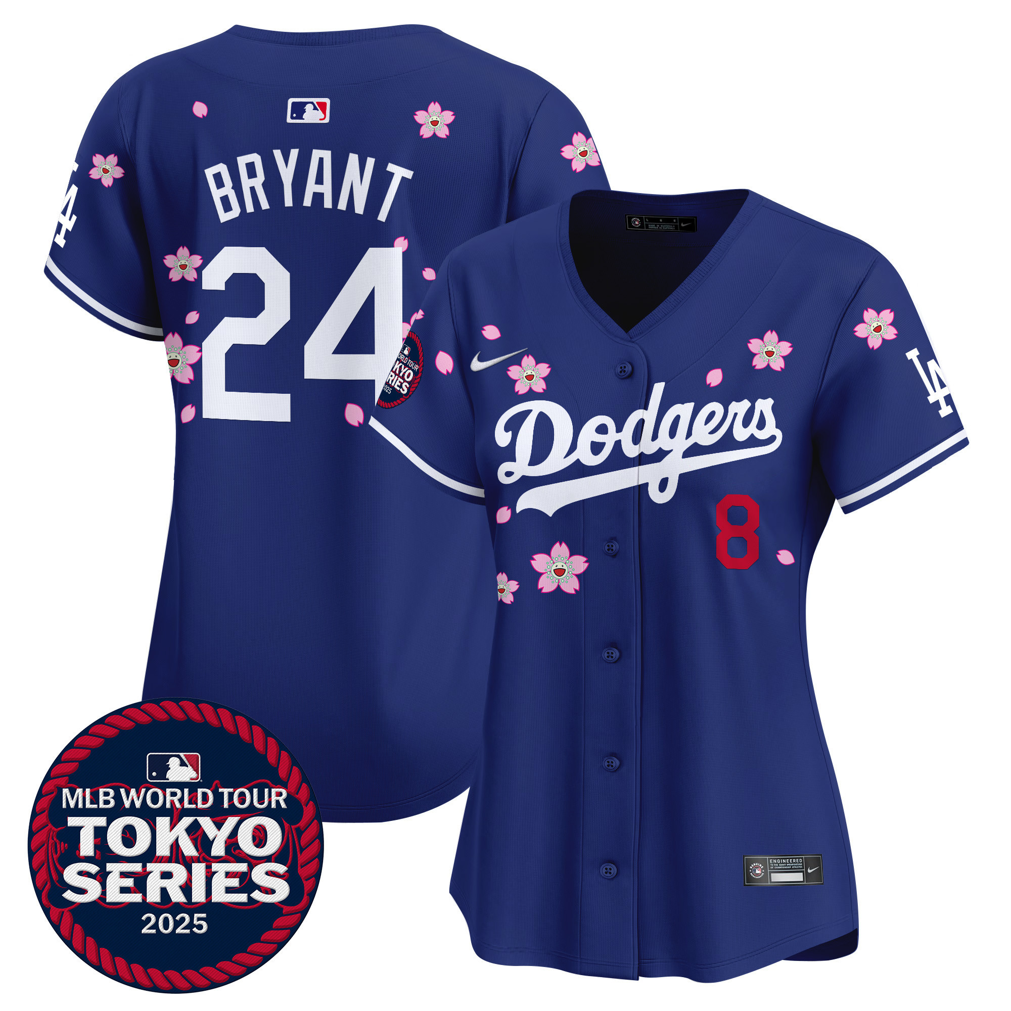 Kobe Bryant Women's Los Angeles Dodgers Tokyo Series 2025 Vapor Premier Limited Royal Jersey V2 - Stitched