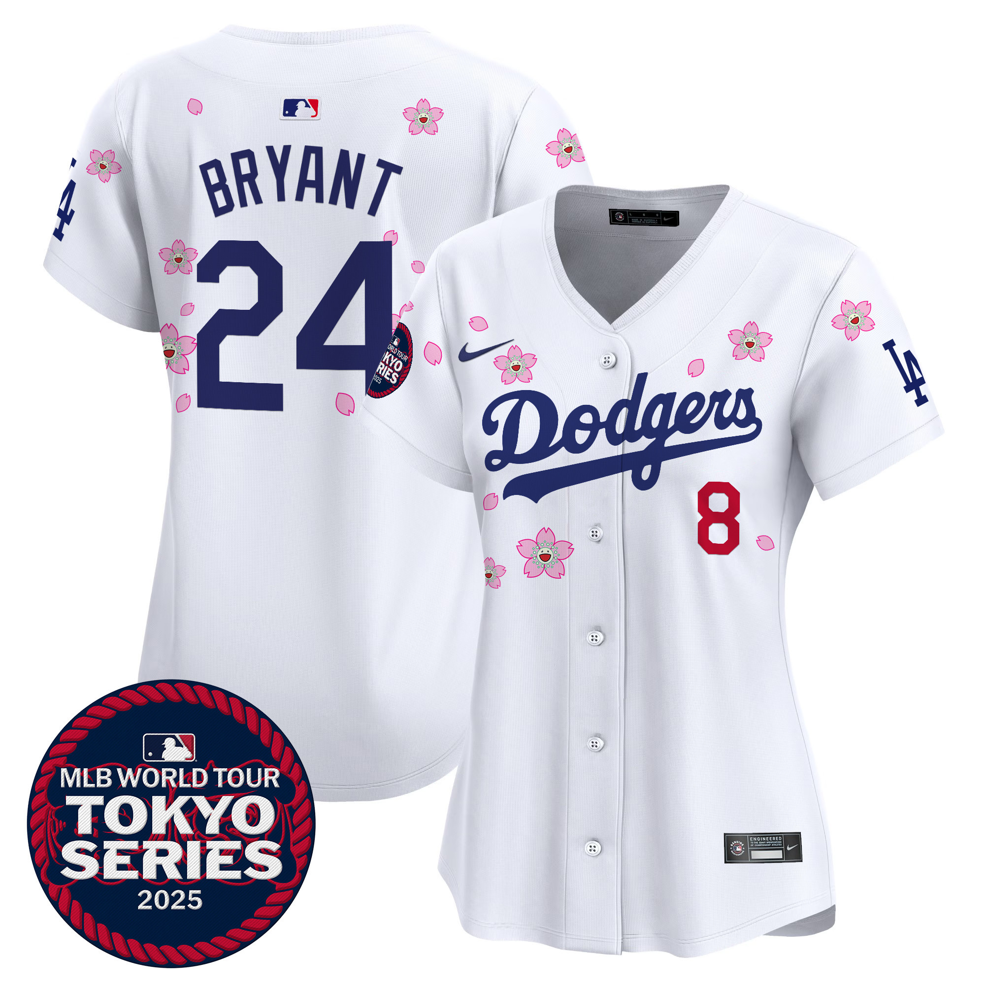 Kobe Bryant Women's Los Angeles Dodgers Tokyo Series 2025 Vapor Premier Limited White Jersey - Stitched