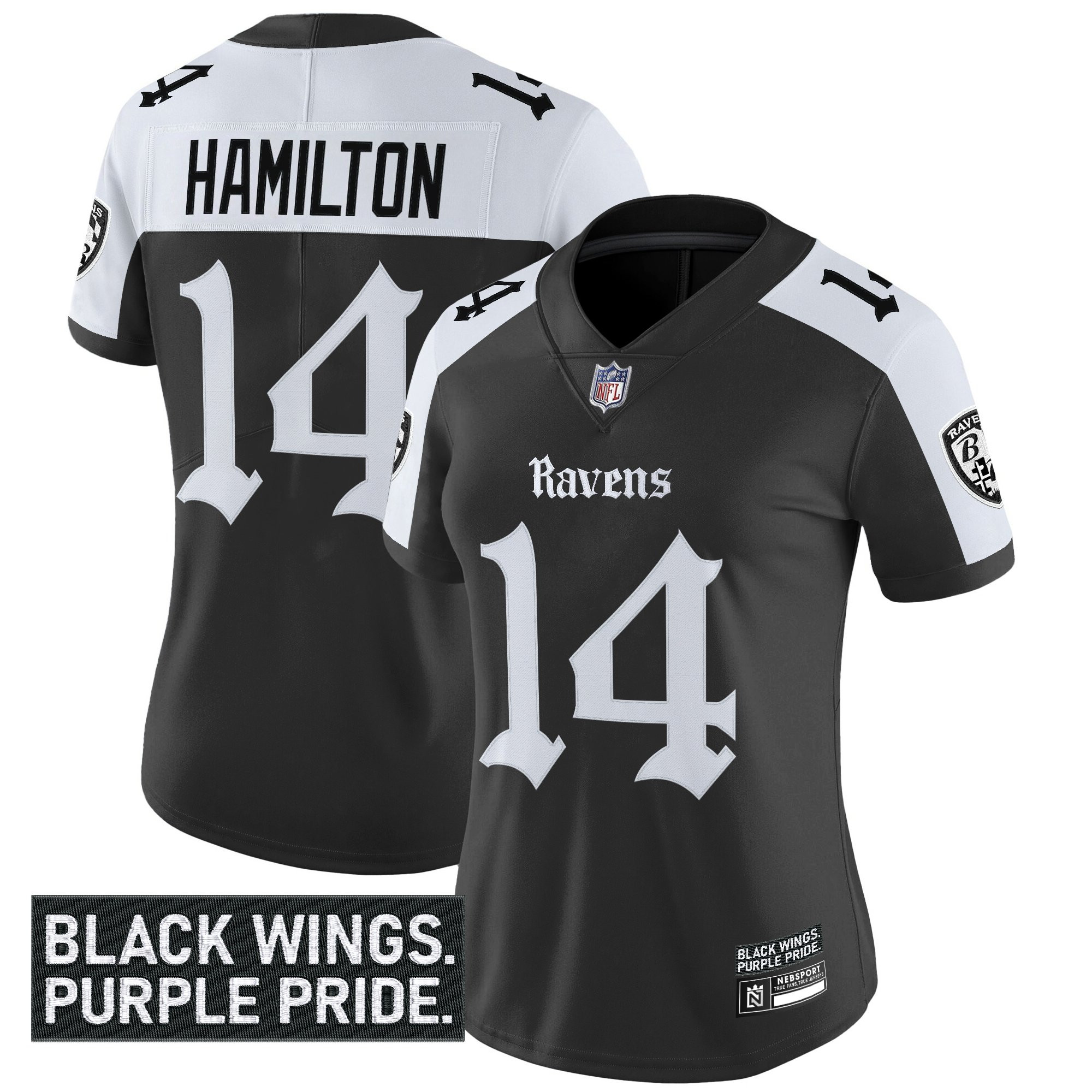 Kyle Hamilton Women's Baltimore Ravens Gothic Nevermore Edition Vapor Limited Alternate Jersey - All Stitched