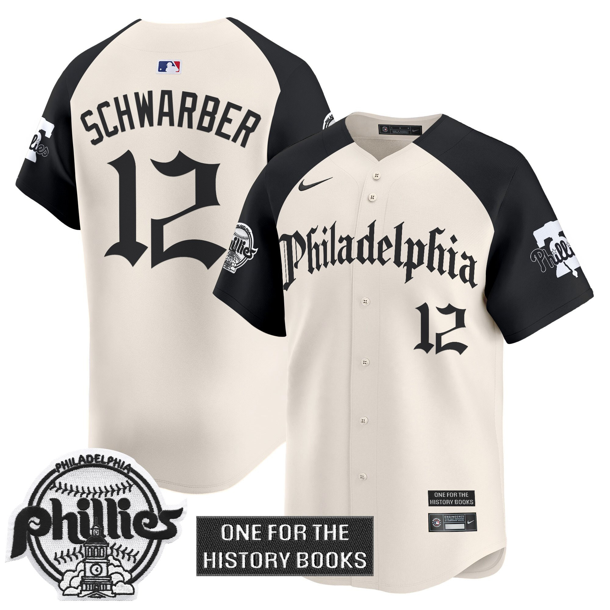 Kyle Schwarber Men's Philadelphia Phillies Retro Newspaper Edition Vapor Premier Limited Alternate Jersey - All Stitched