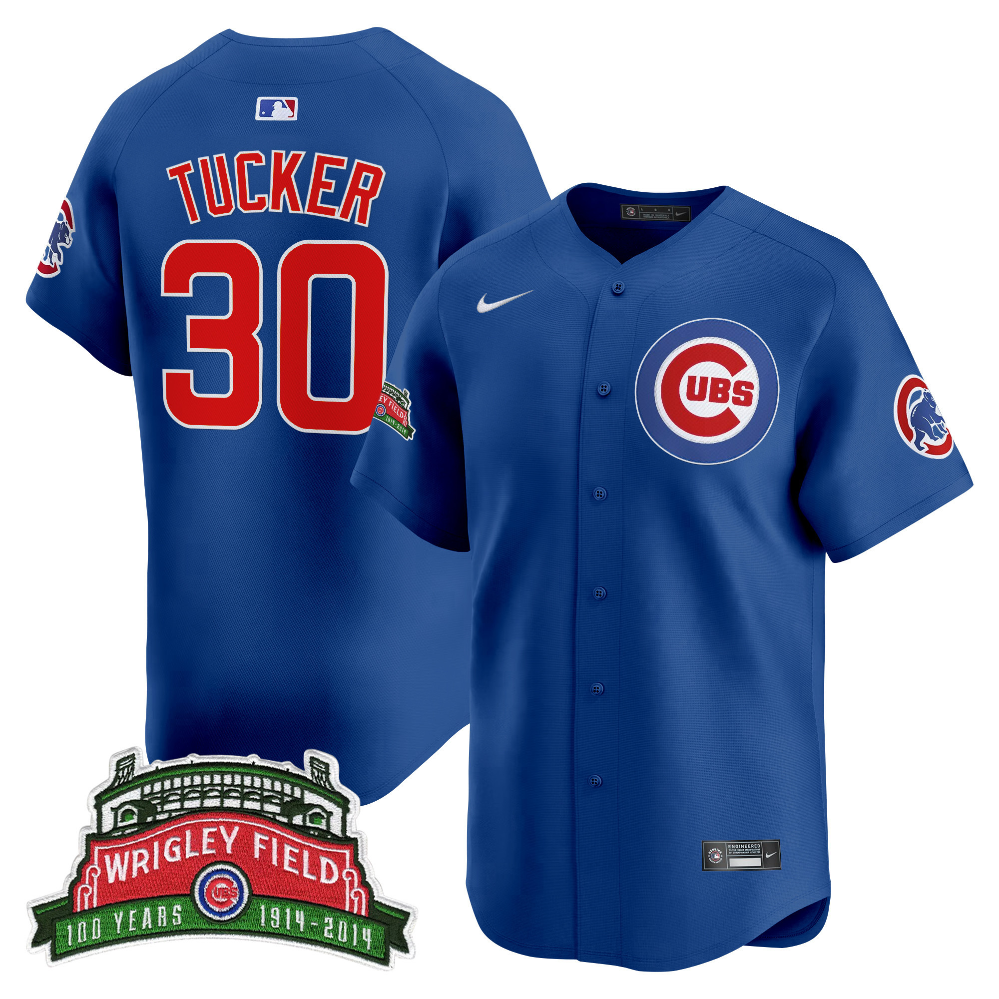 Kyle Tucker Men's Chicago Cubs Wrigley Field Style Vapor Premier Limited Royal Jersey - All Stitched
