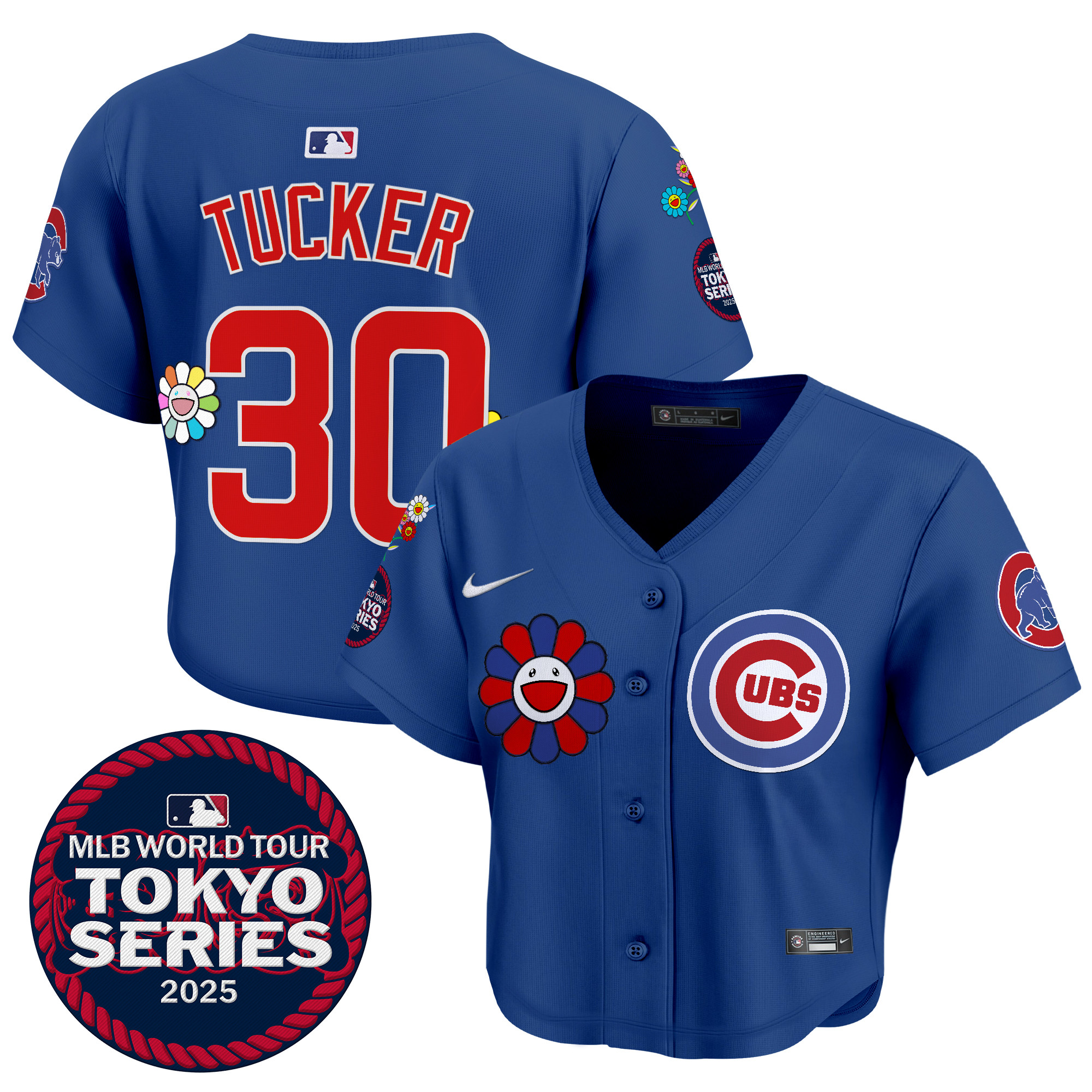 Kyle Tucker Women's Chicago Cubs Tokyo Series 2025 Crop Top Baseball Royal Jersey - Stitched