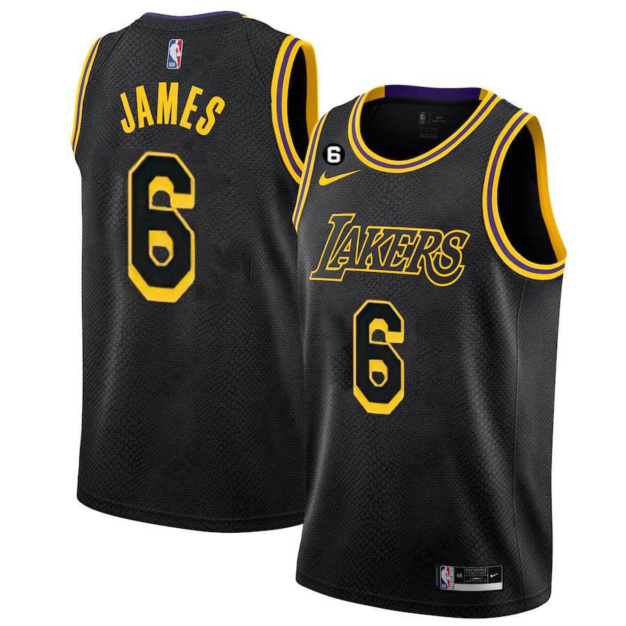 LeBron James Men's Los Angeles Lakers 2023 Black Mamba Jersey Collection - All Stitched