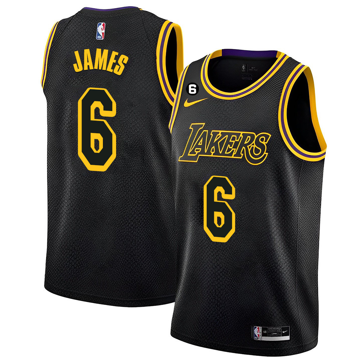 LeBron James Men's Los Angeles Lakers 2023 Black Mamba Jersey Collection - All Stitched