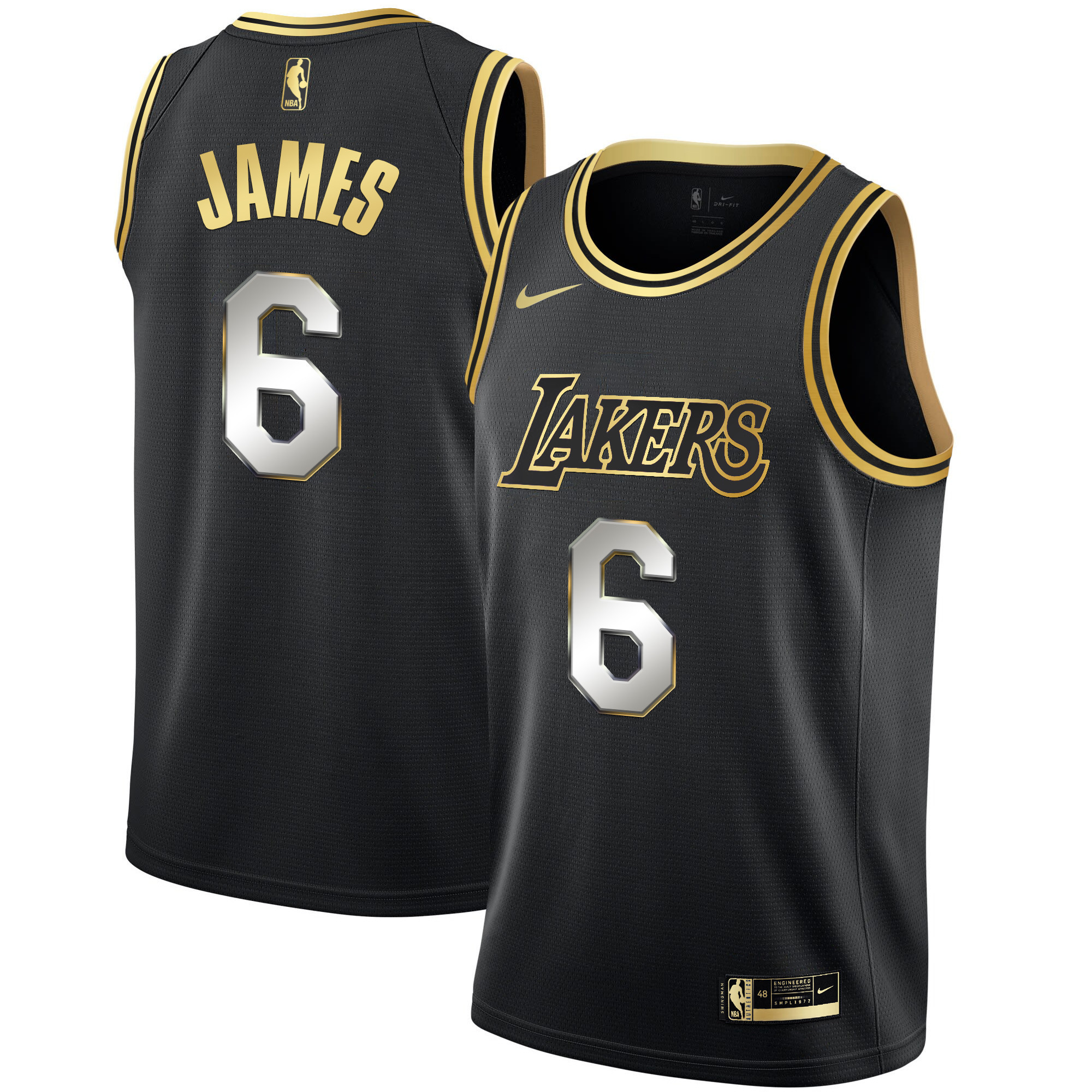 LeBron James Men's Los Angeles Lakers Black Limited & Black Gold Black Limited Jersey - All Stitched