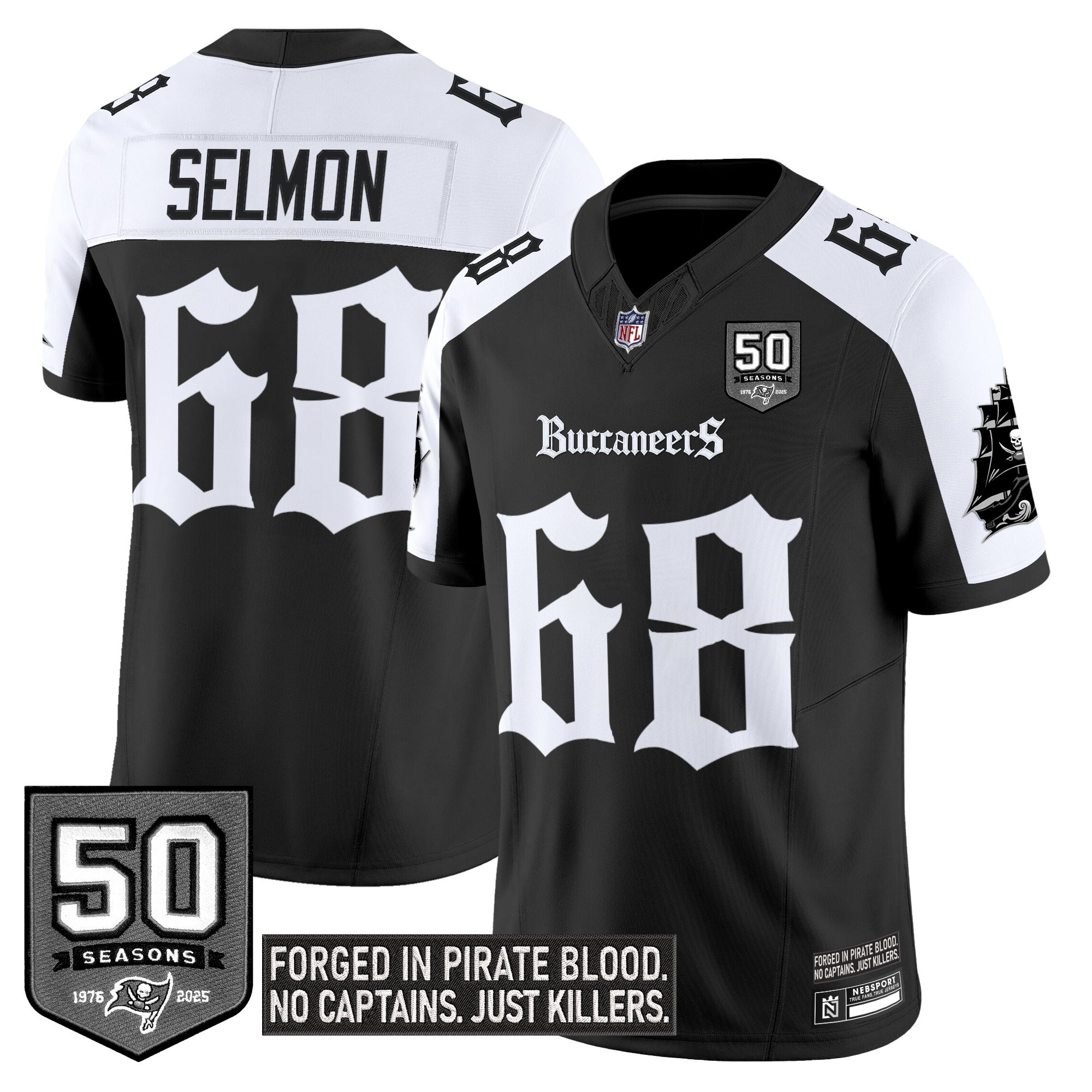 Lee Roy Selmon Men's Tampa Bay Buccaneers Gothic Pirate Shadows Edition Limited Alternate Jersey - All Stitched