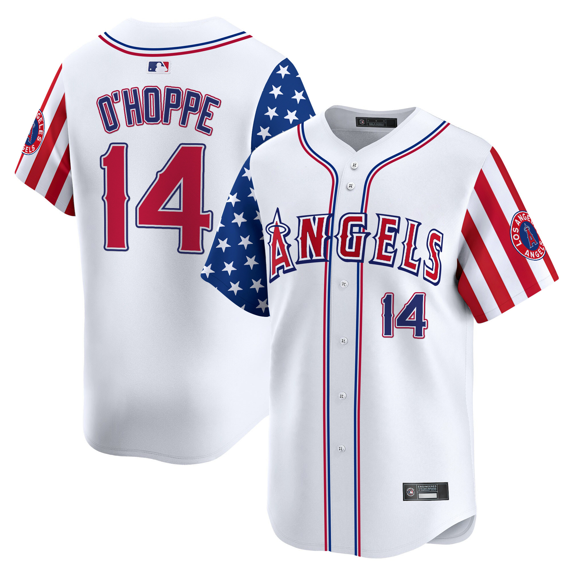 Logan OHoppe Men's Los Angeles Angels 2025 Independence Day Vapor Premier Limited White Jersey - All Stitched