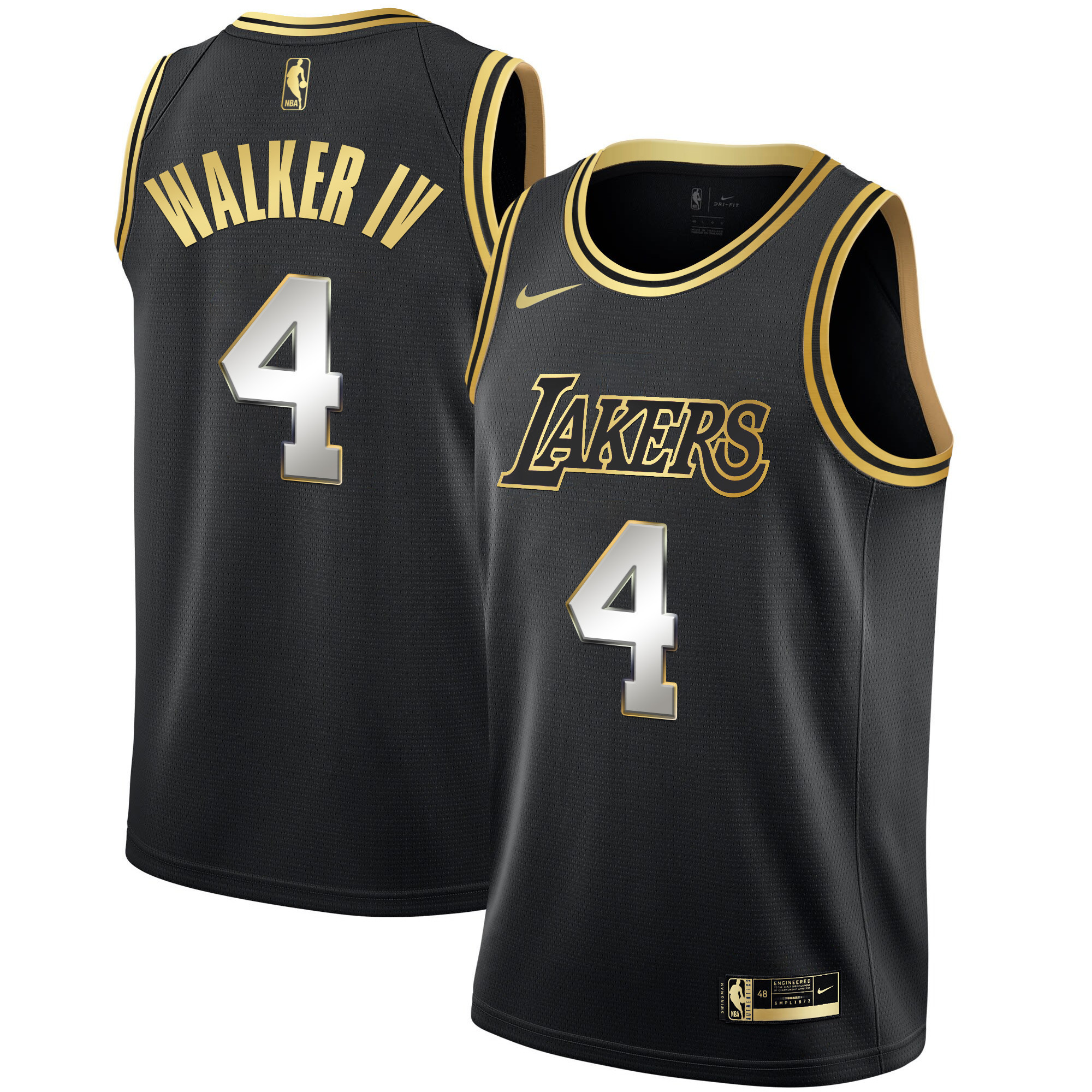 Lonnie Walker IV Men's Los Angeles Lakers Black Limited & Black Gold Black Limited Jersey - All Stitched