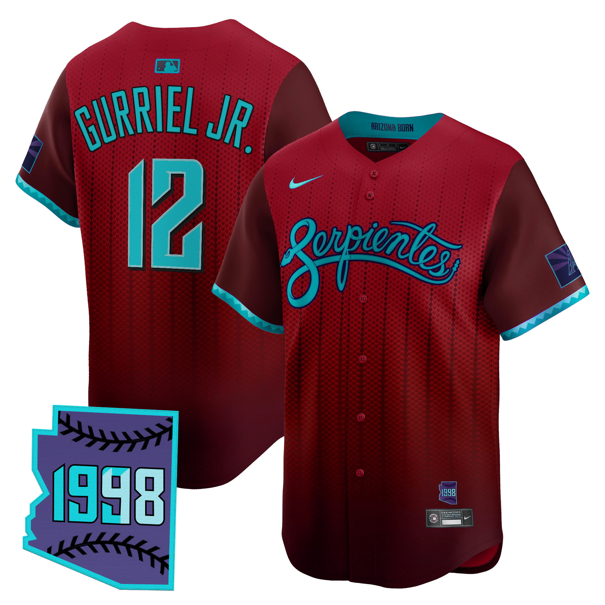 Lourdes Gurriel Jr. Men's Arizona Diamondbacks 2025 City Connect Vapor Premier Limited Red Jersey V2 - Stitched