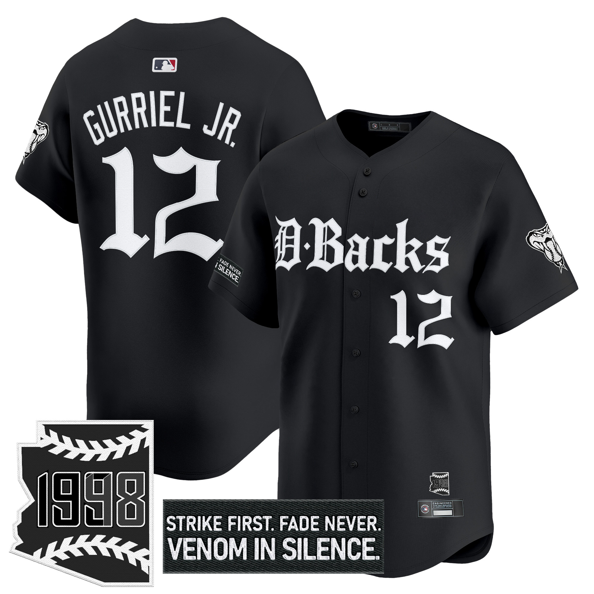 Lourdes Gurriel Jr. Men's Arizona Diamondbacks Gothic Desert Fang Edition Vapor Premier Limited Black Jersey V2 - All Stitched