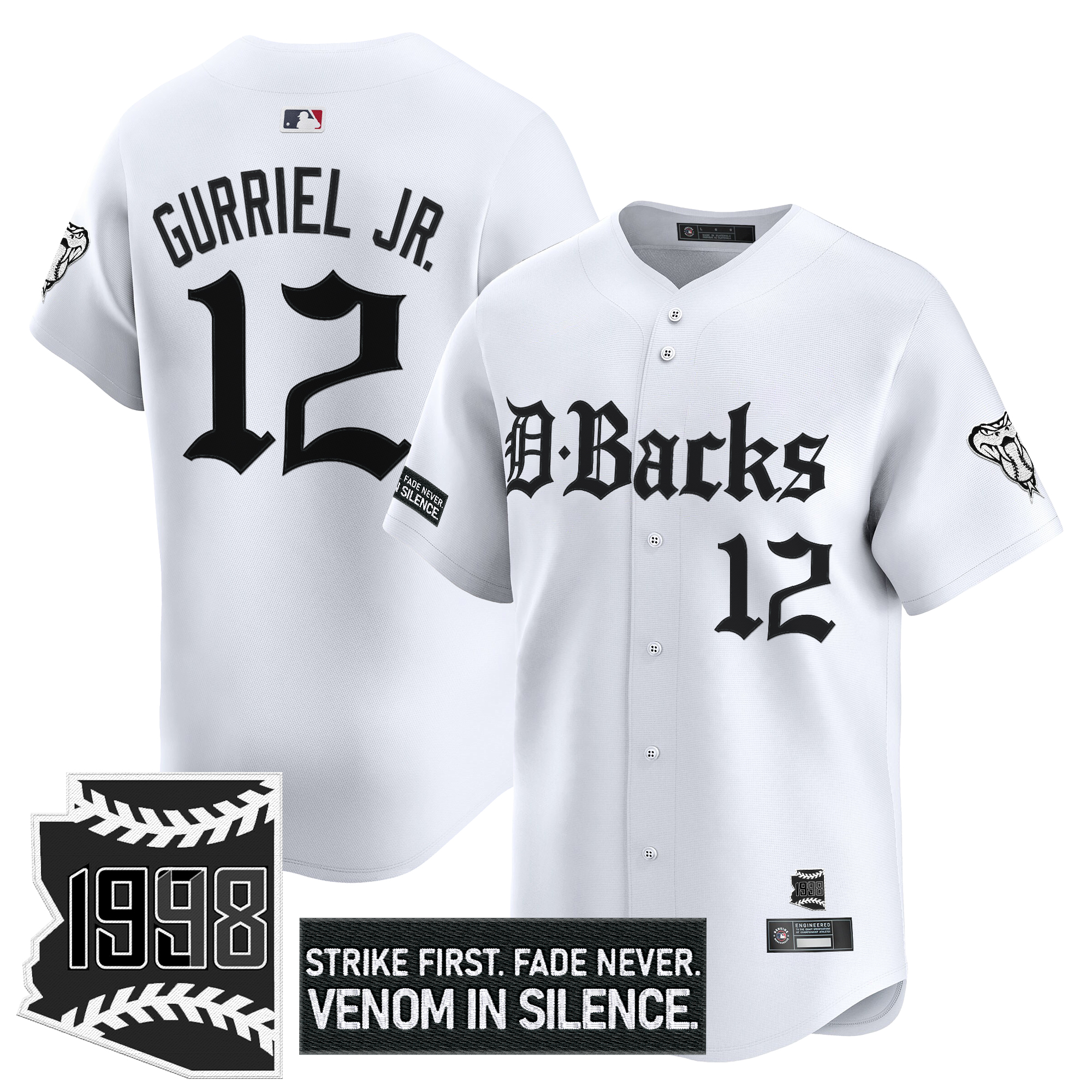 Lourdes Gurriel Jr. Men's Arizona Diamondbacks Gothic Desert Fang Edition Vapor Premier Limited White Jersey V2 - All Stitched